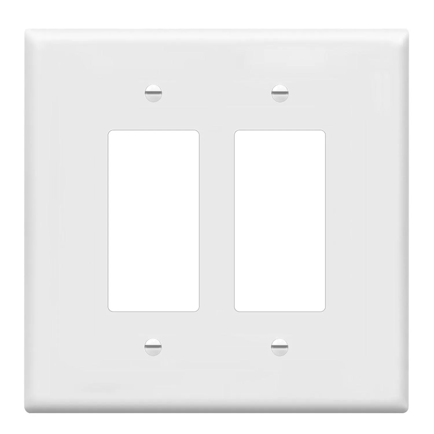 2-Gang Oversized Decorator Rocker Wall Plate White