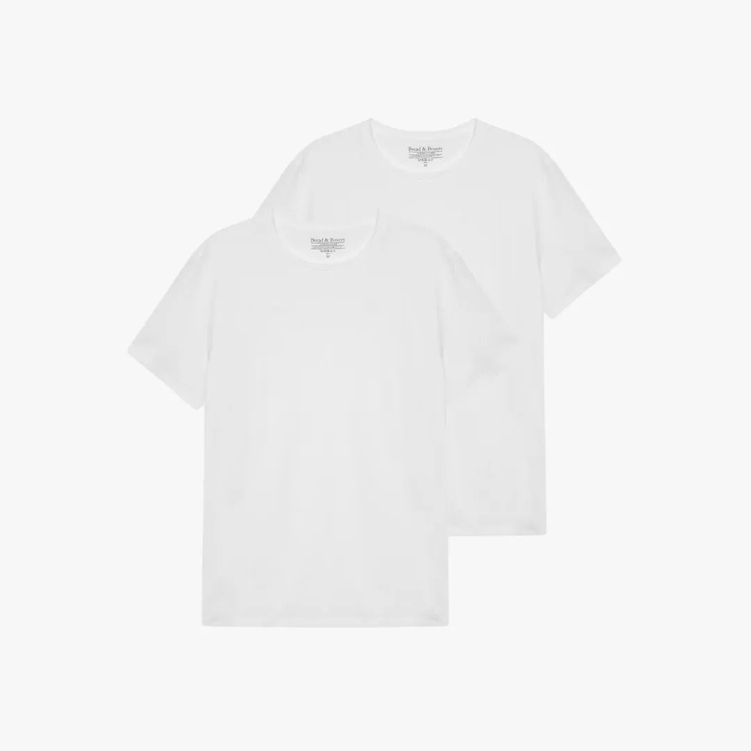 2-Pack Crew-Neck Cotton T-Shirt (White)