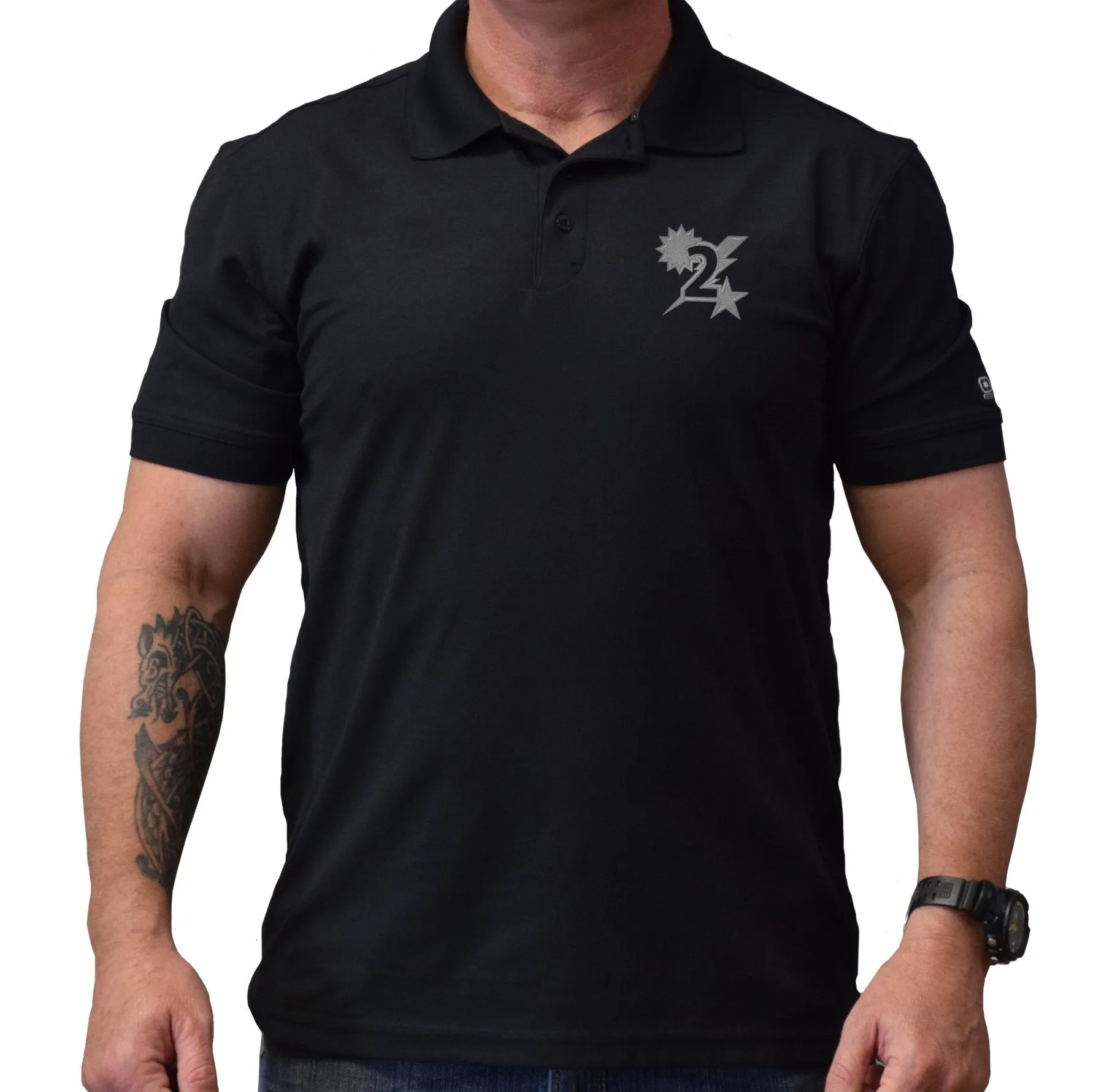 2D Batt Star Sun Bolt Polo