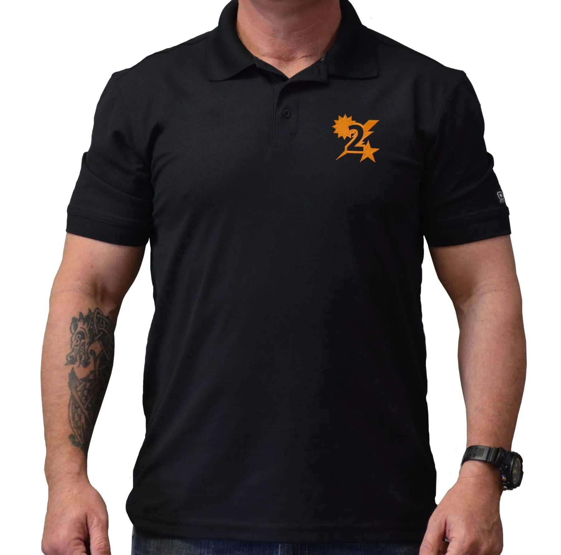 2D Batt Star Sun Bolt Polo