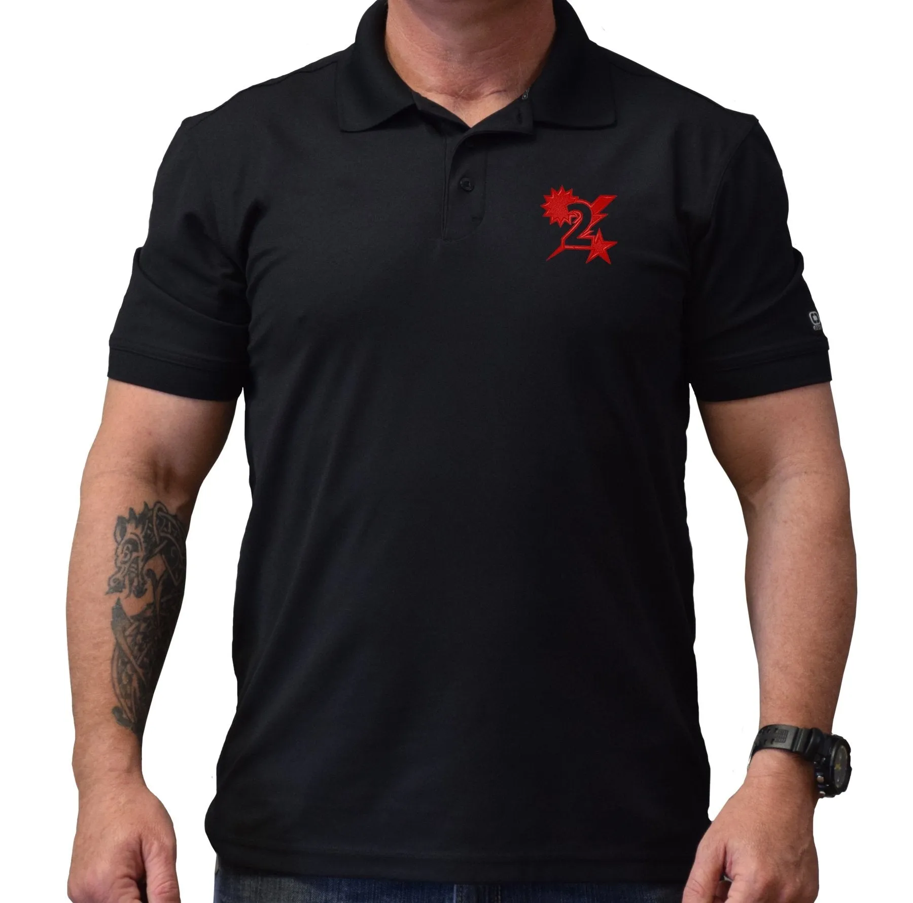 2D Batt Star Sun Bolt Polo