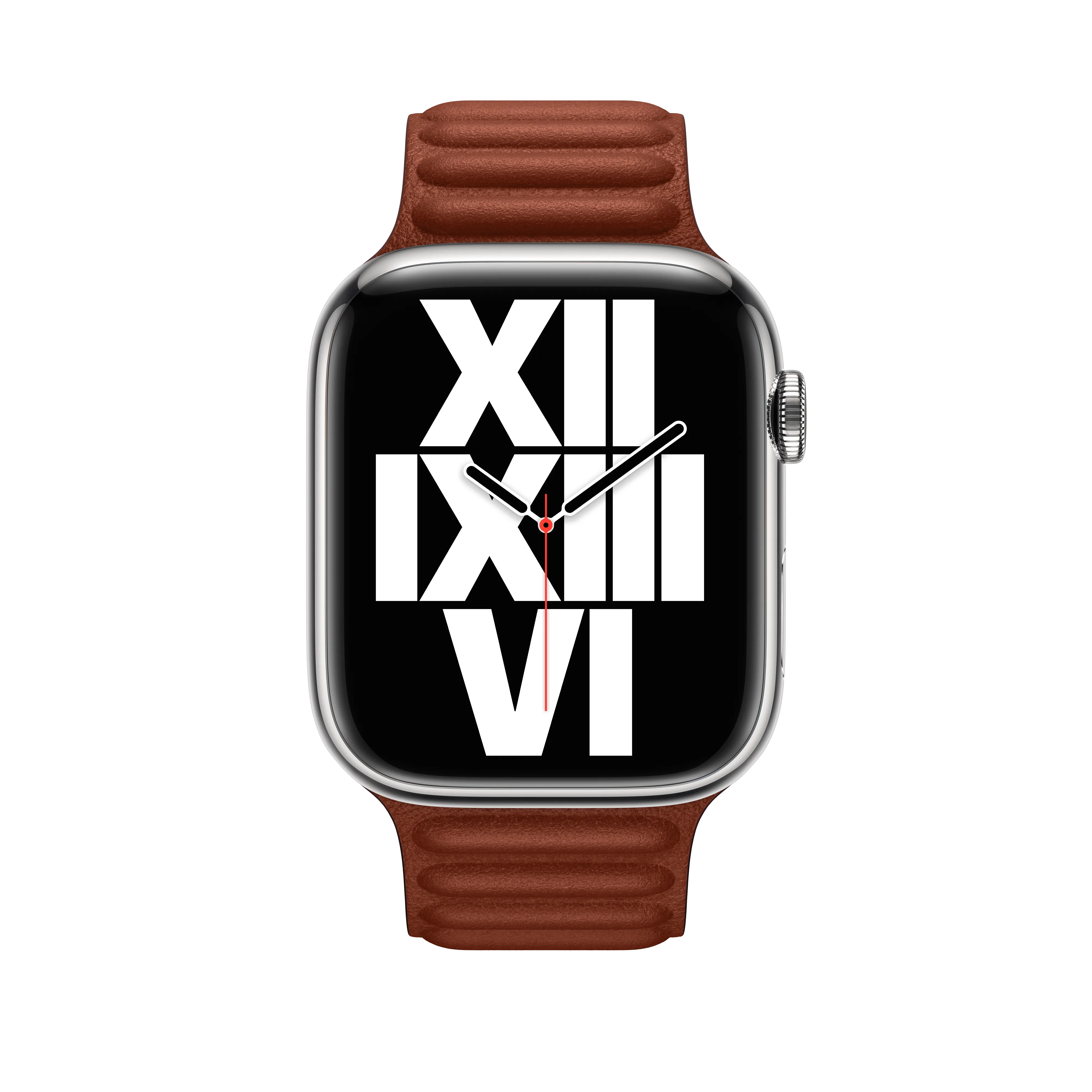 Medium/Large 45mm Umber Brown Genuine Leather Link Strap