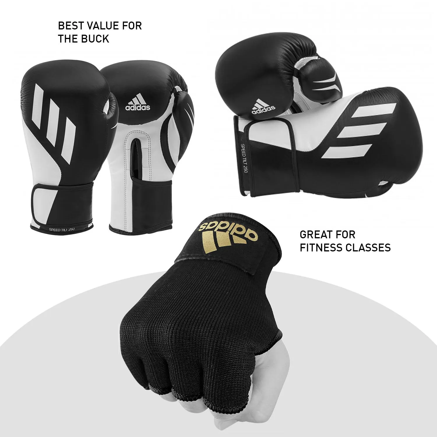 adidas Speed Tilt 250 with Inner Boxing Gloves - Bundle Deal