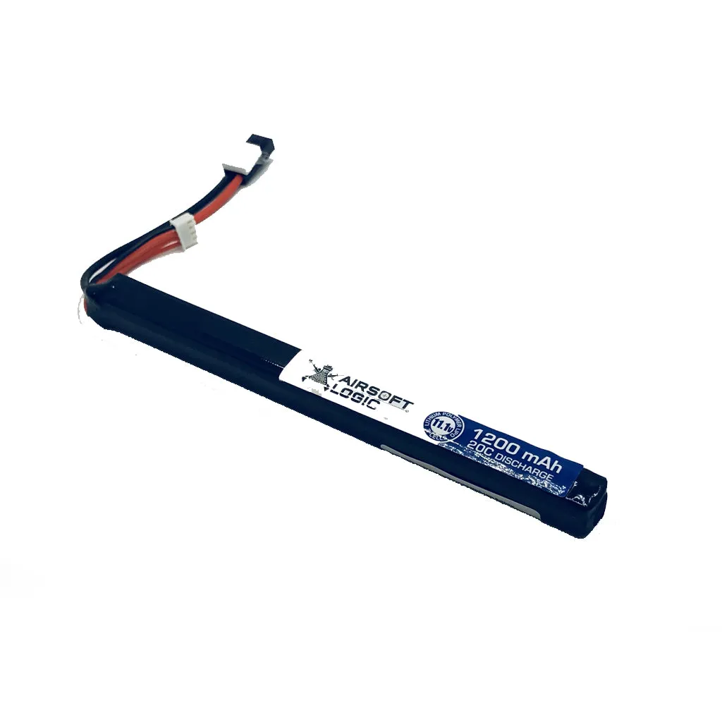 Airsoft Logic 11.1v 1200mah 20-40C Lipo Battery (AK Stick)