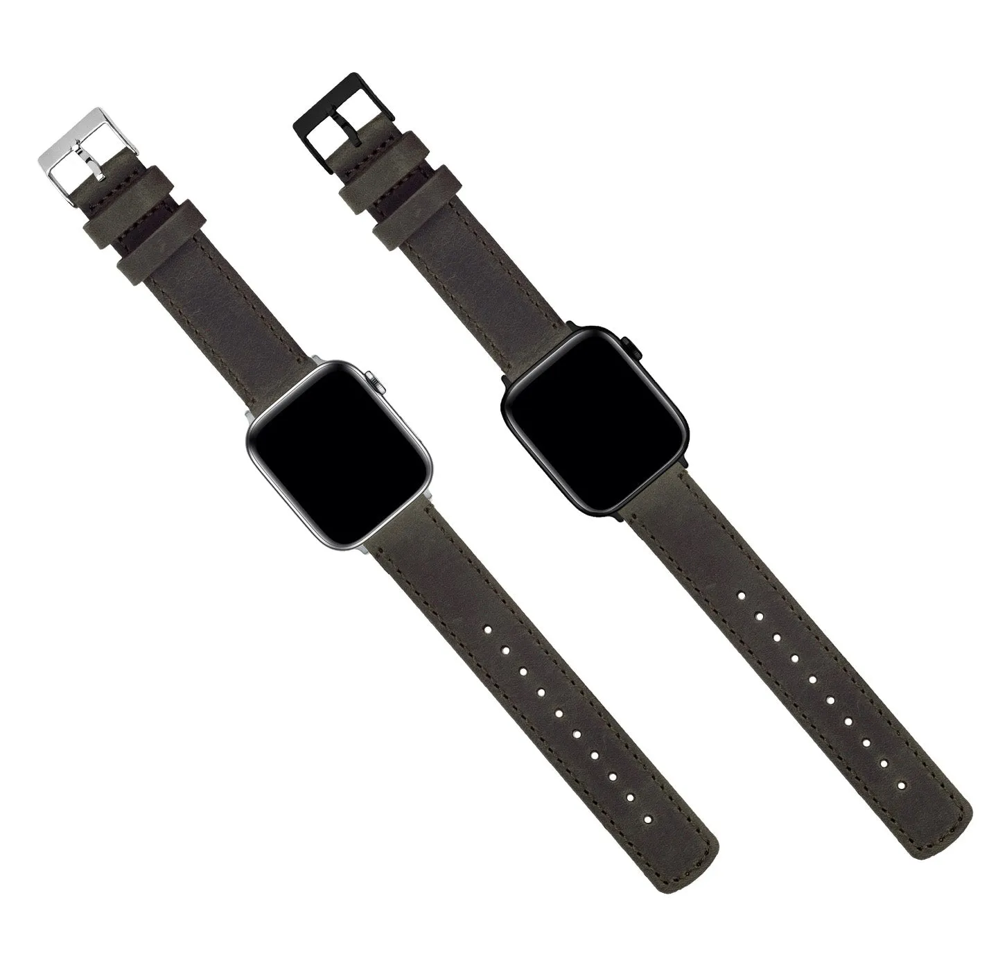 Apple Espresso Leather Stitching Watch Band