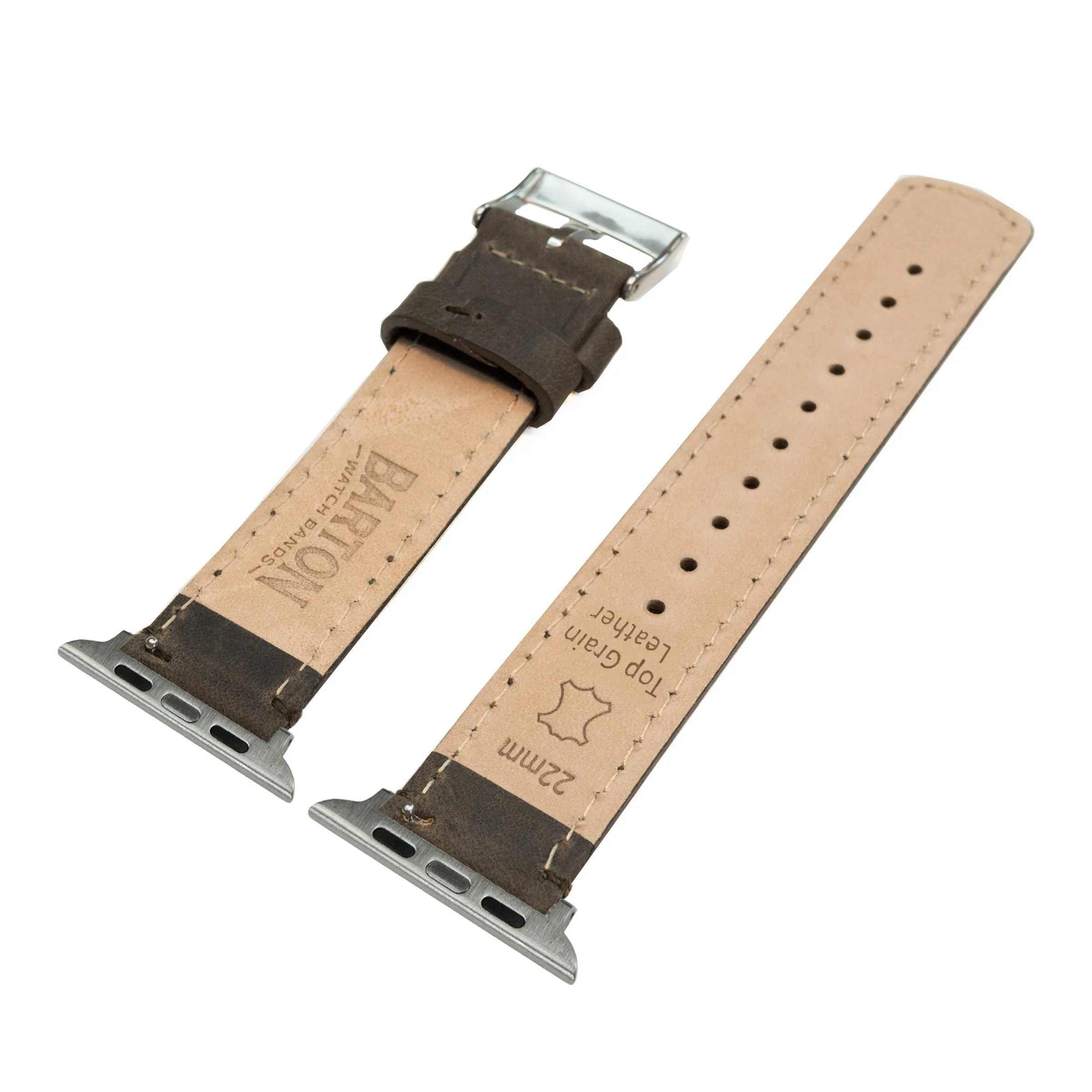 Apple Espresso Leather Stitching Watch Band