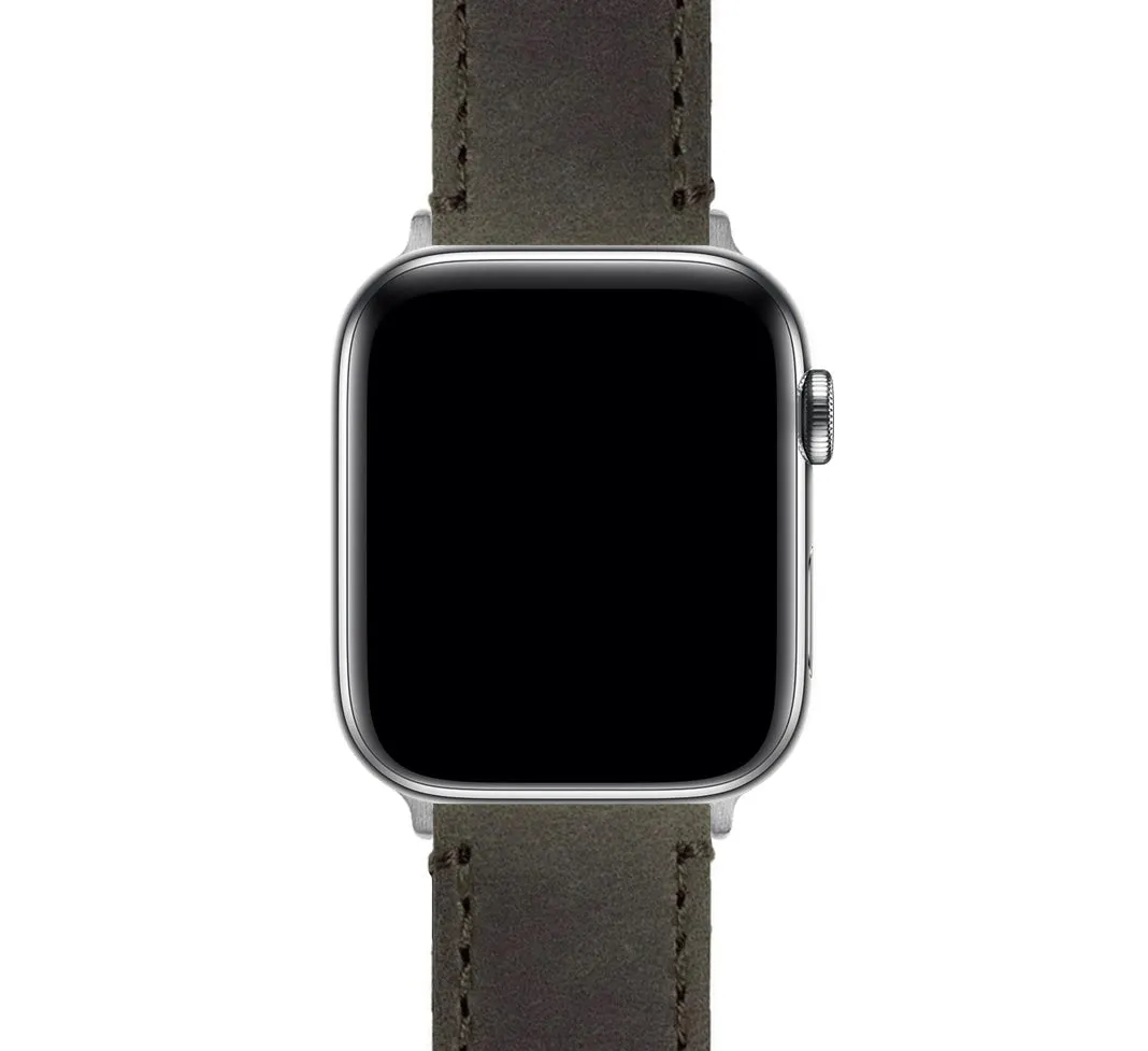 Apple Espresso Leather Stitching Watch Band