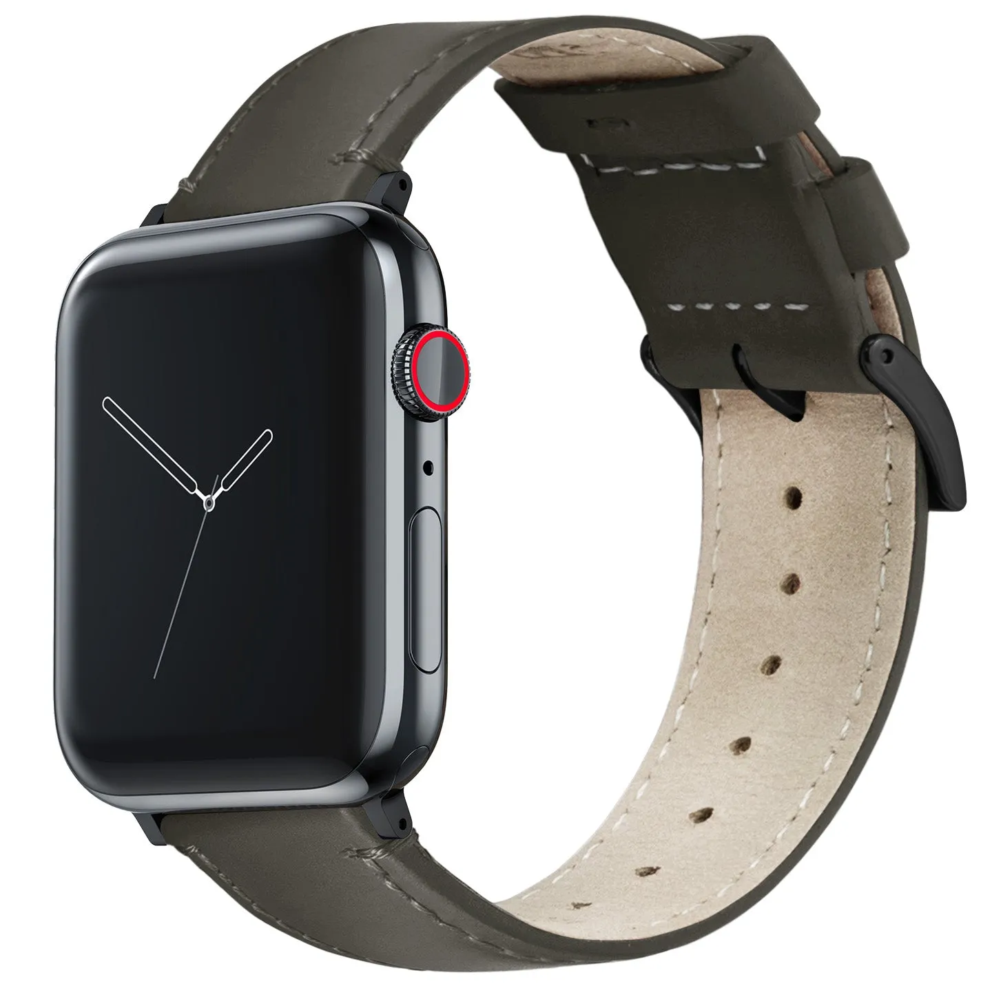 Apple Espresso Leather Stitching Watch Band