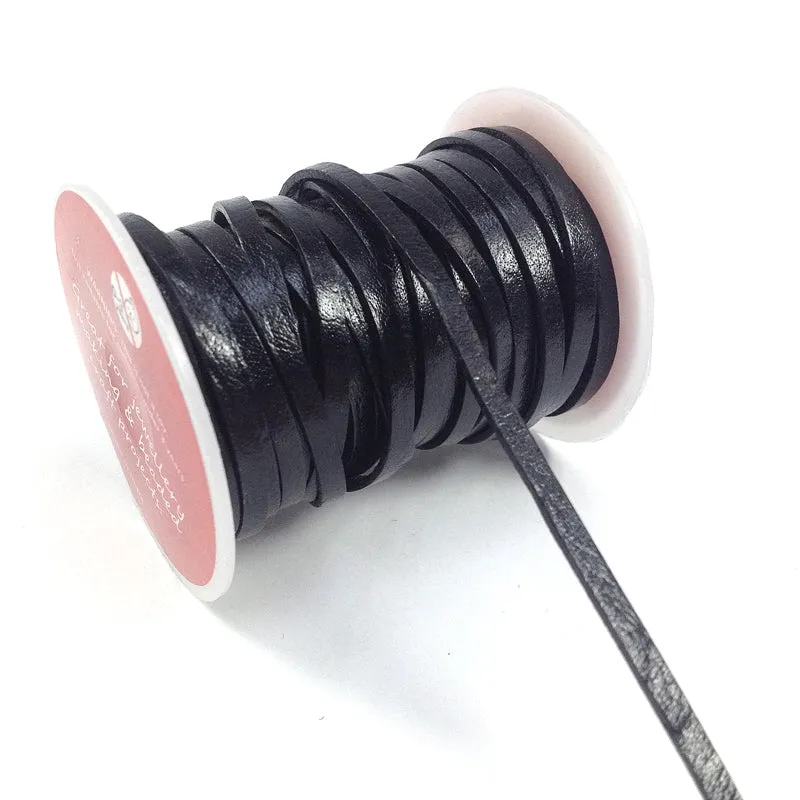 Arbee Leather Thonging, 3mm Flat Black -10m