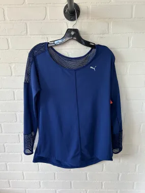 Athletic Top Long Sleeve Crewneck By Puma In Blue, Size: S
