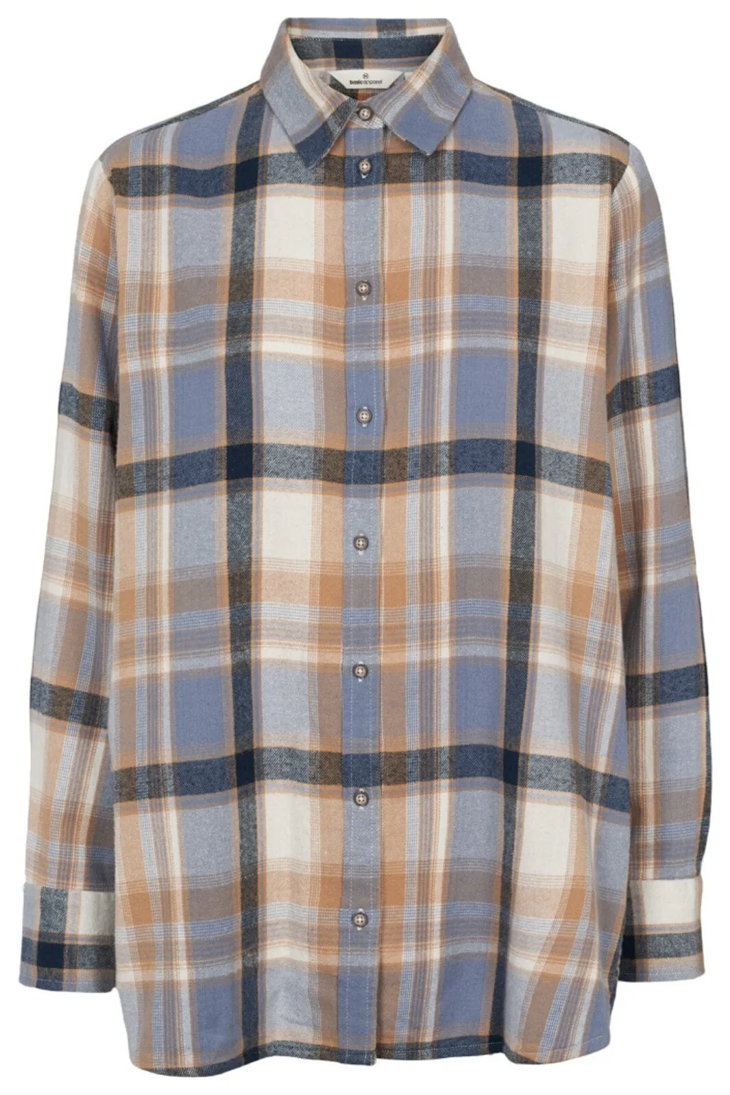 Basic Apparel - Lula Oversized Shirt - 729 Sky Captain / Asleigh Blue / Tobacco Brown