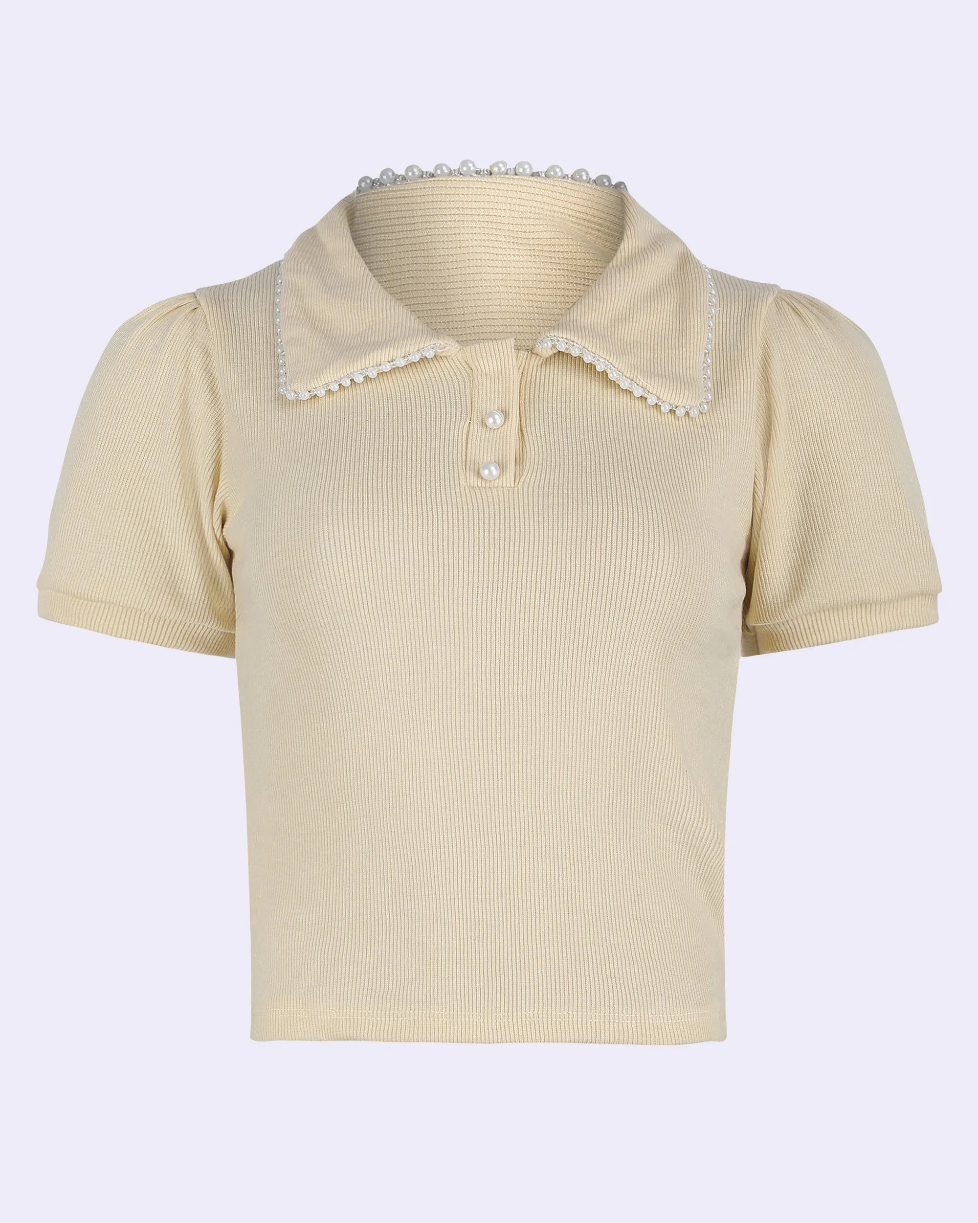 BEADED COLLARED TOP
