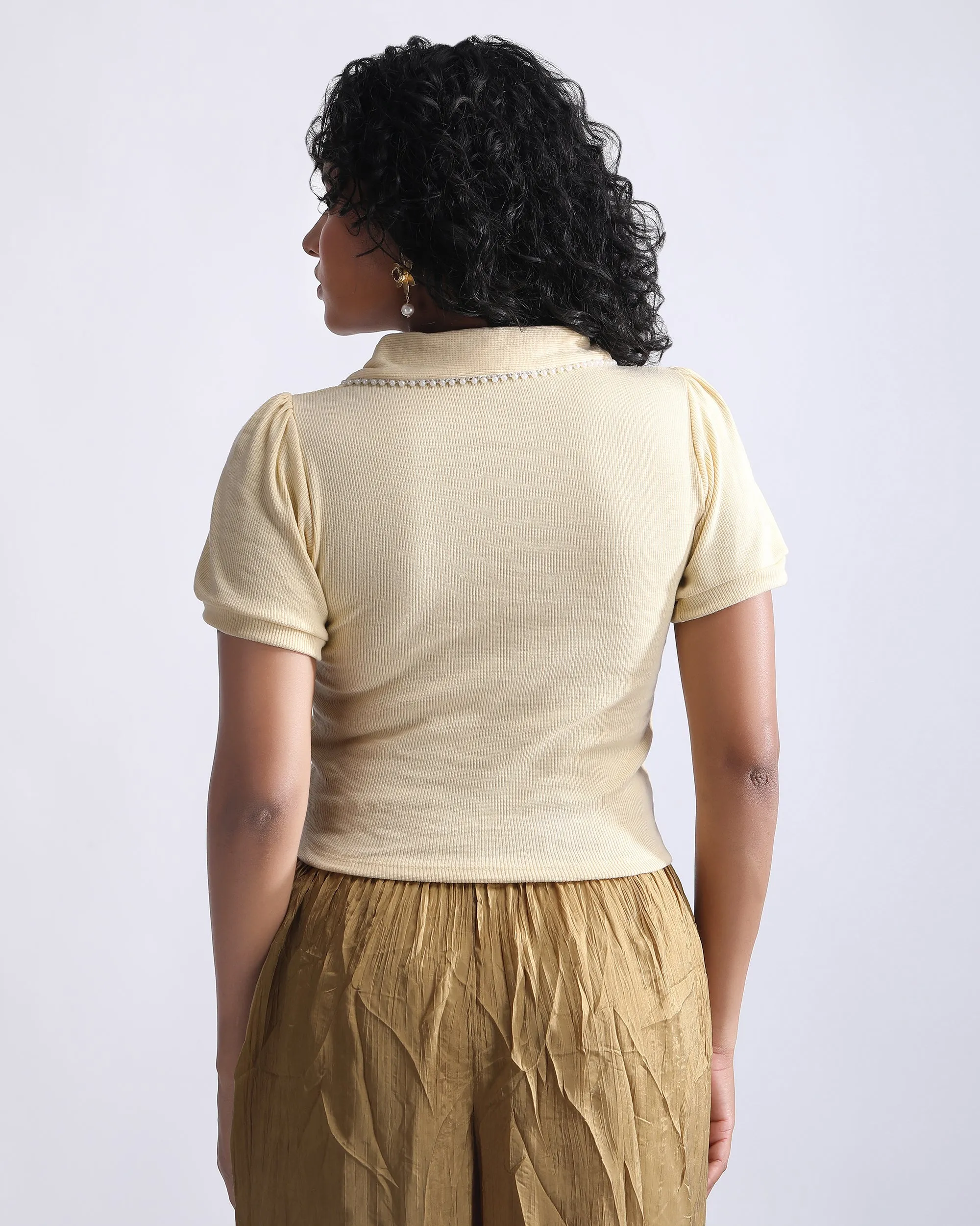 BEADED COLLARED TOP