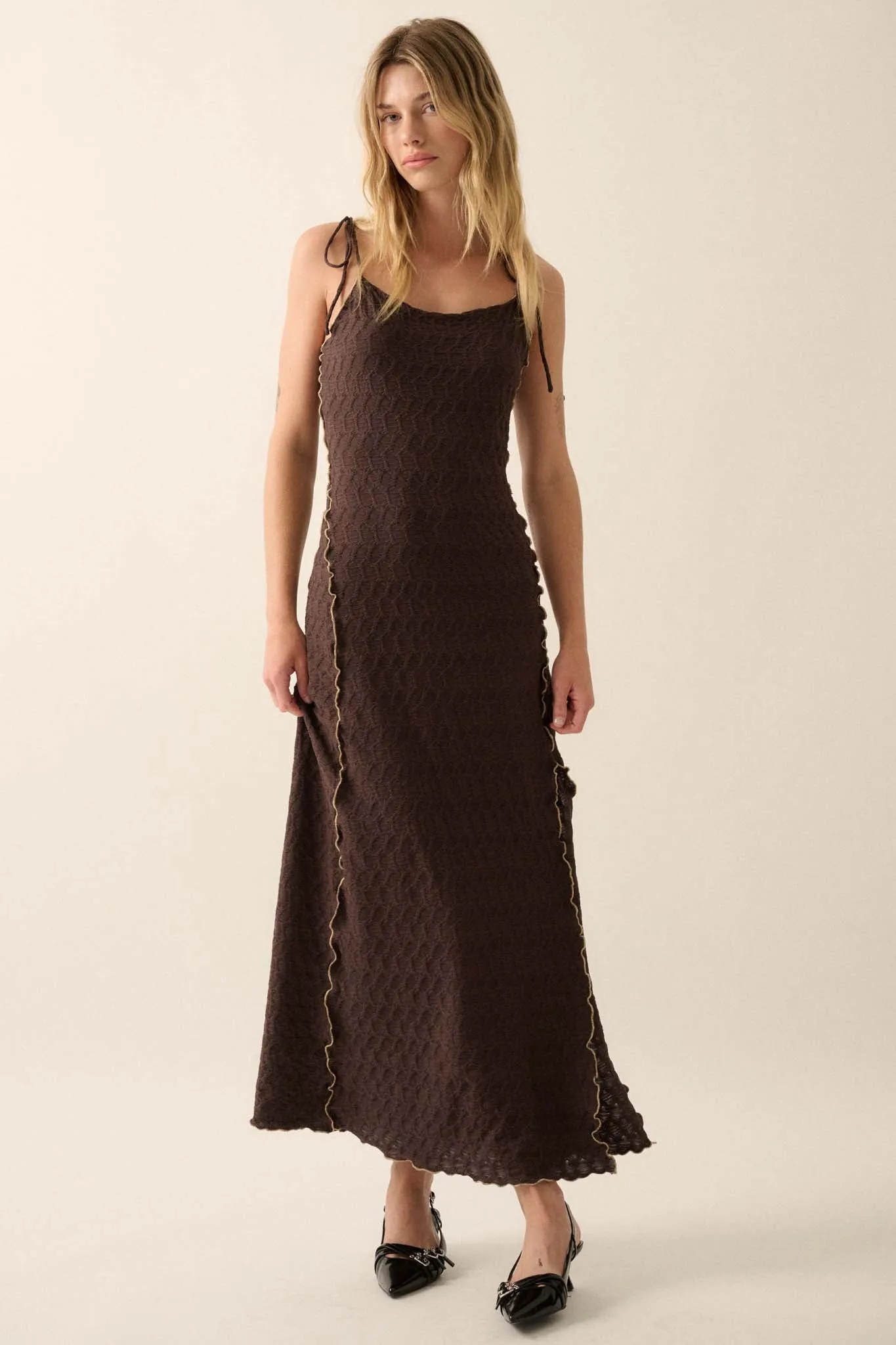 Beautiful Feeling Textured Knit Cami Maxi Dress