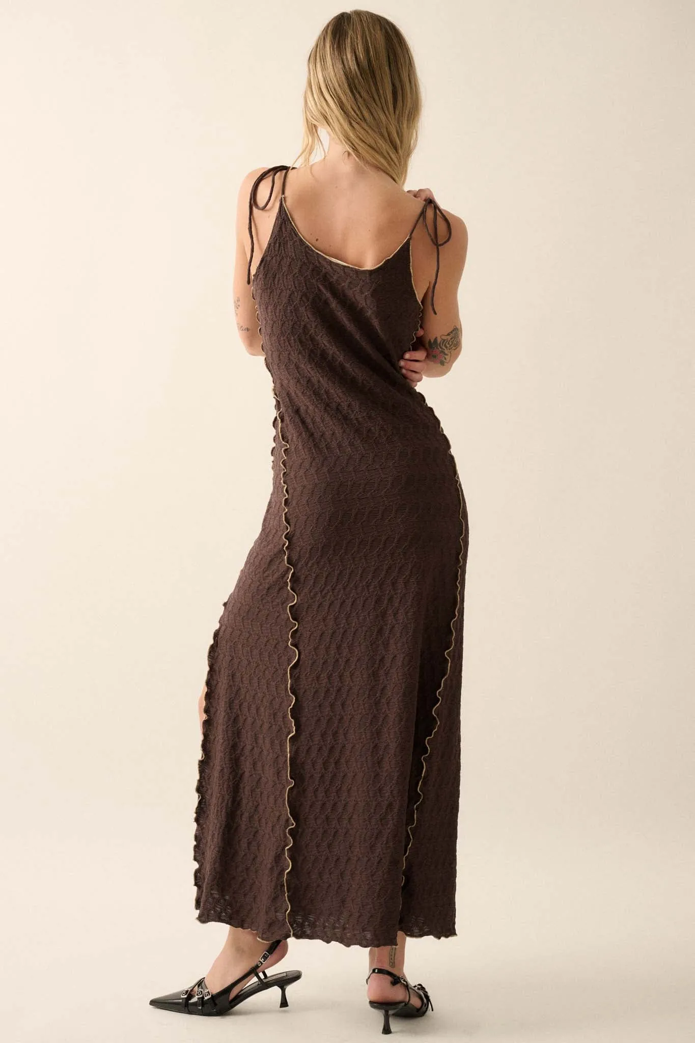 Beautiful Feeling Textured Knit Cami Maxi Dress