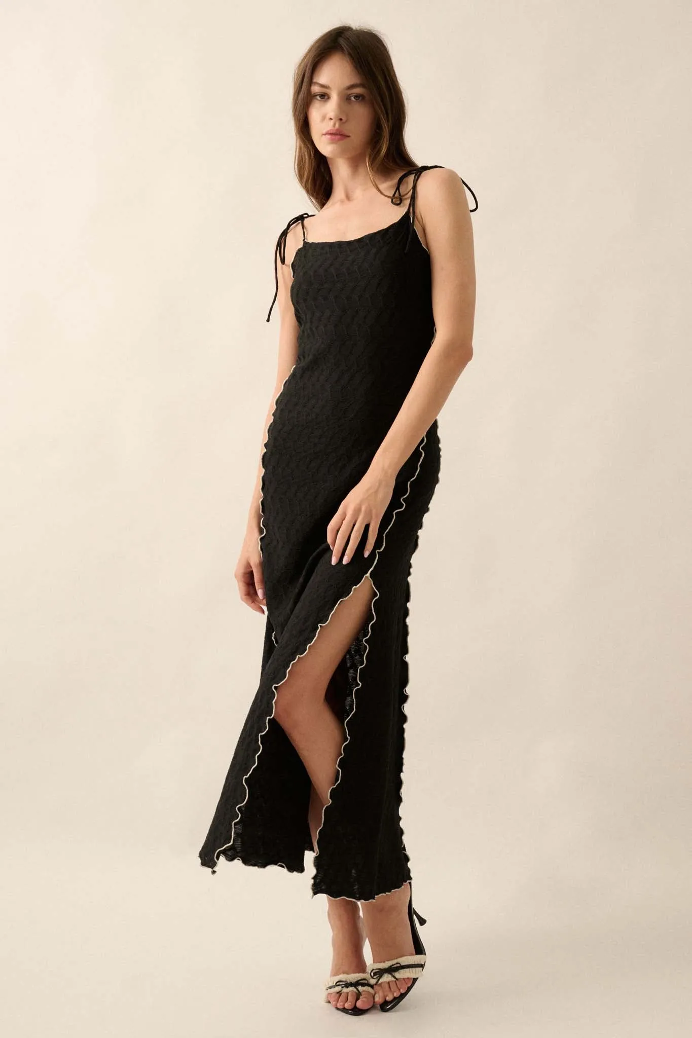 Beautiful Feeling Textured Knit Cami Maxi Dress