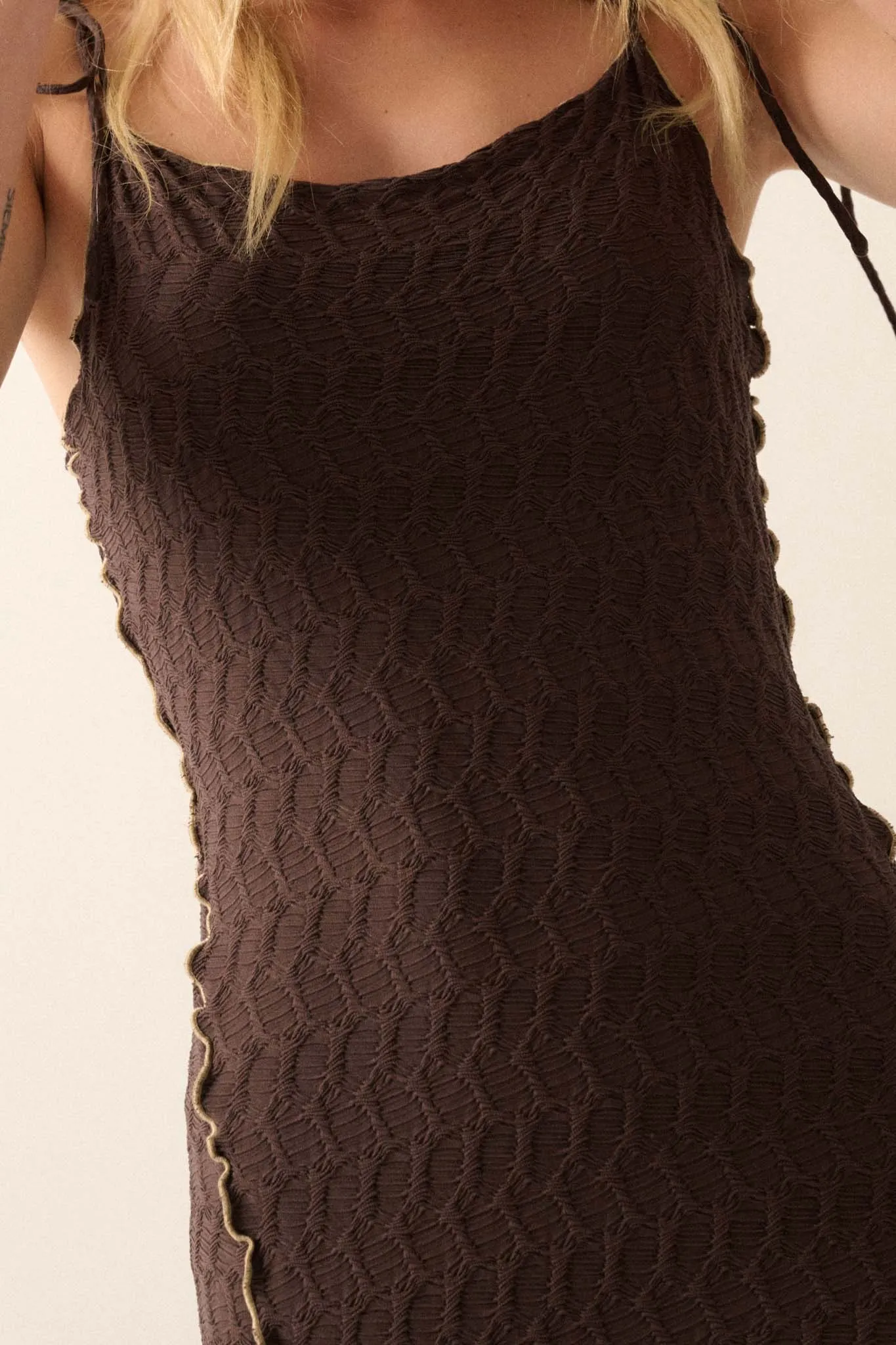 Beautiful Feeling Textured Knit Cami Maxi Dress