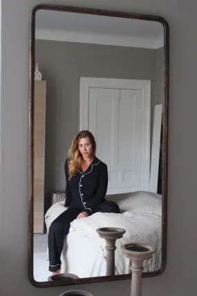 Bella Long Sleeve Top & Pant Pajama Set Black/Ivory