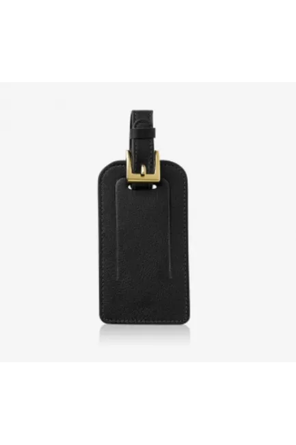 Black Leather Luggage Tag