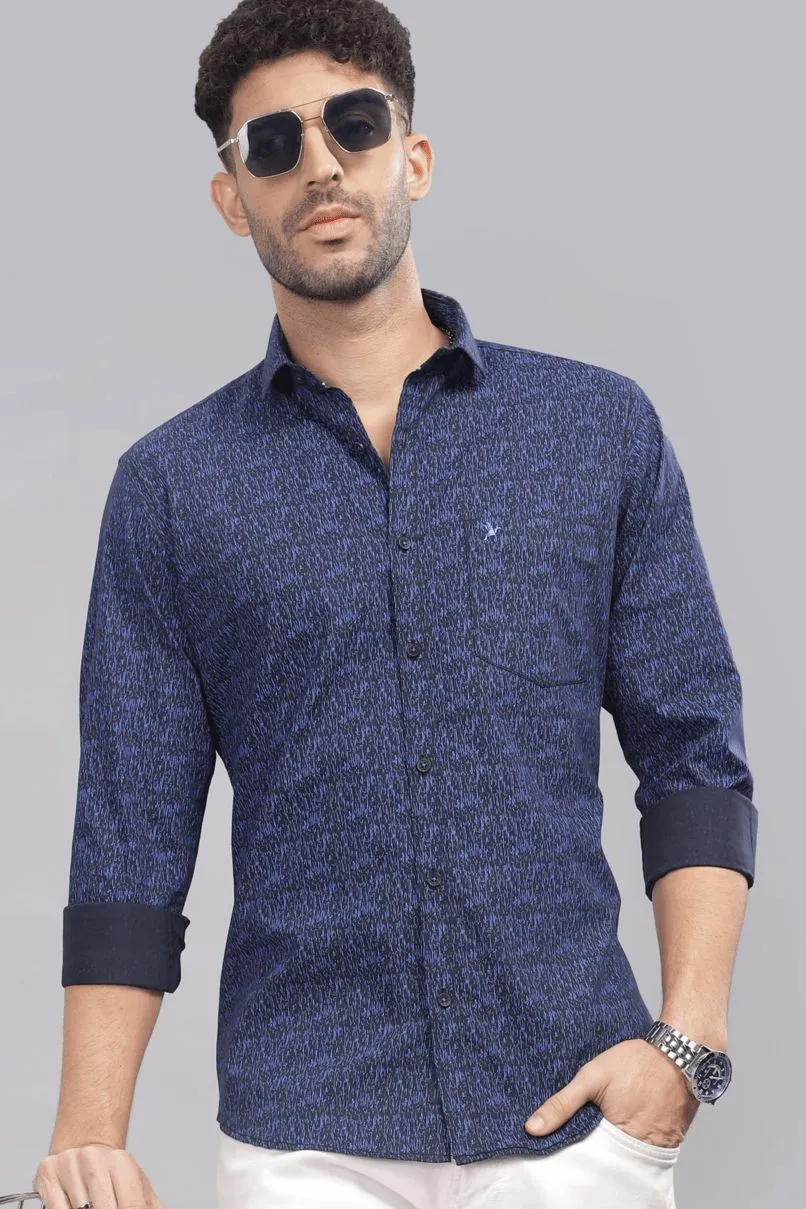 Blue Drizzle Print -Full-Stain Proof