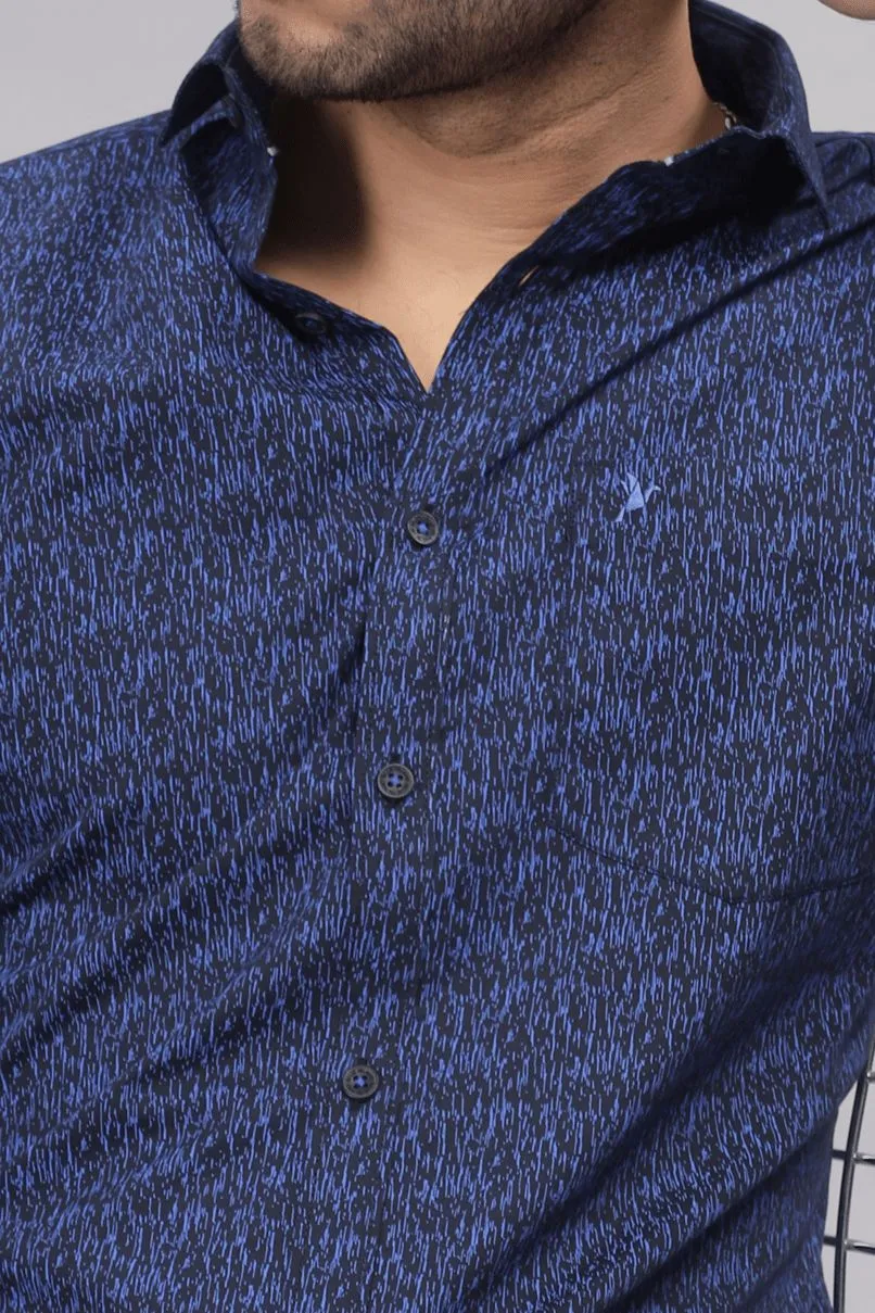 Blue Drizzle Print -Full-Stain Proof