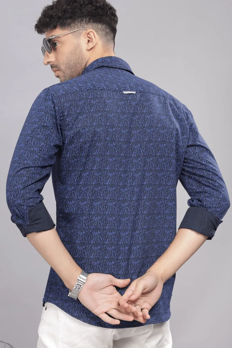 Blue Drizzle Print -Full-Stain Proof