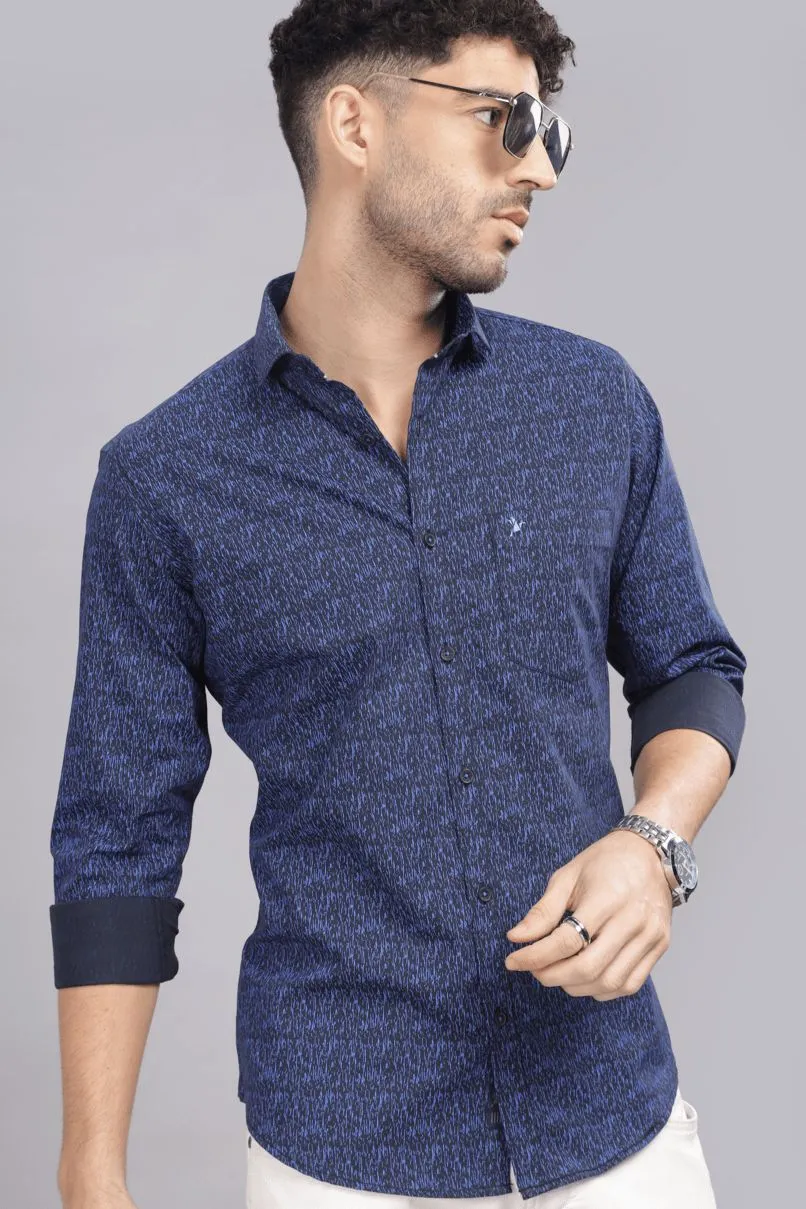 Blue Drizzle Print -Full-Stain Proof