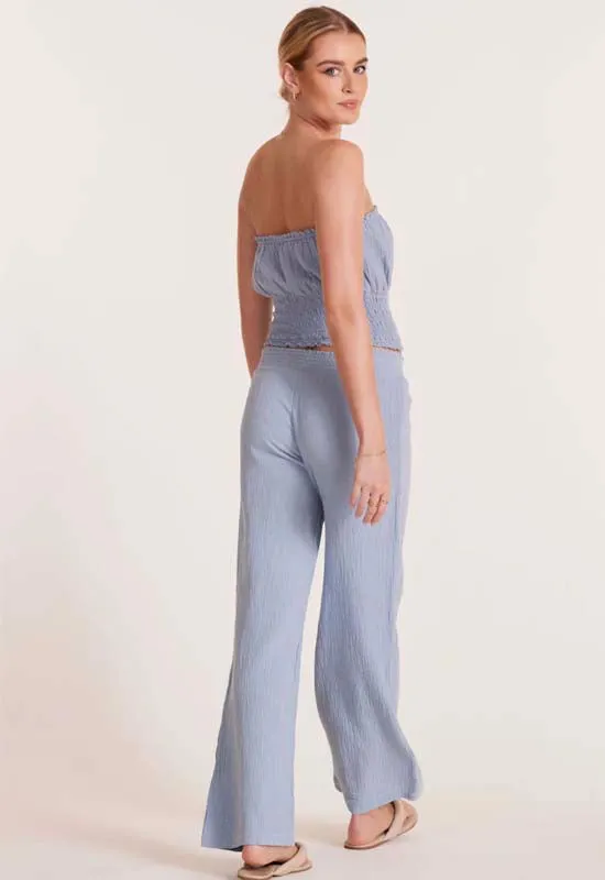 Bobi - Smocked Wide Leg Pant Water