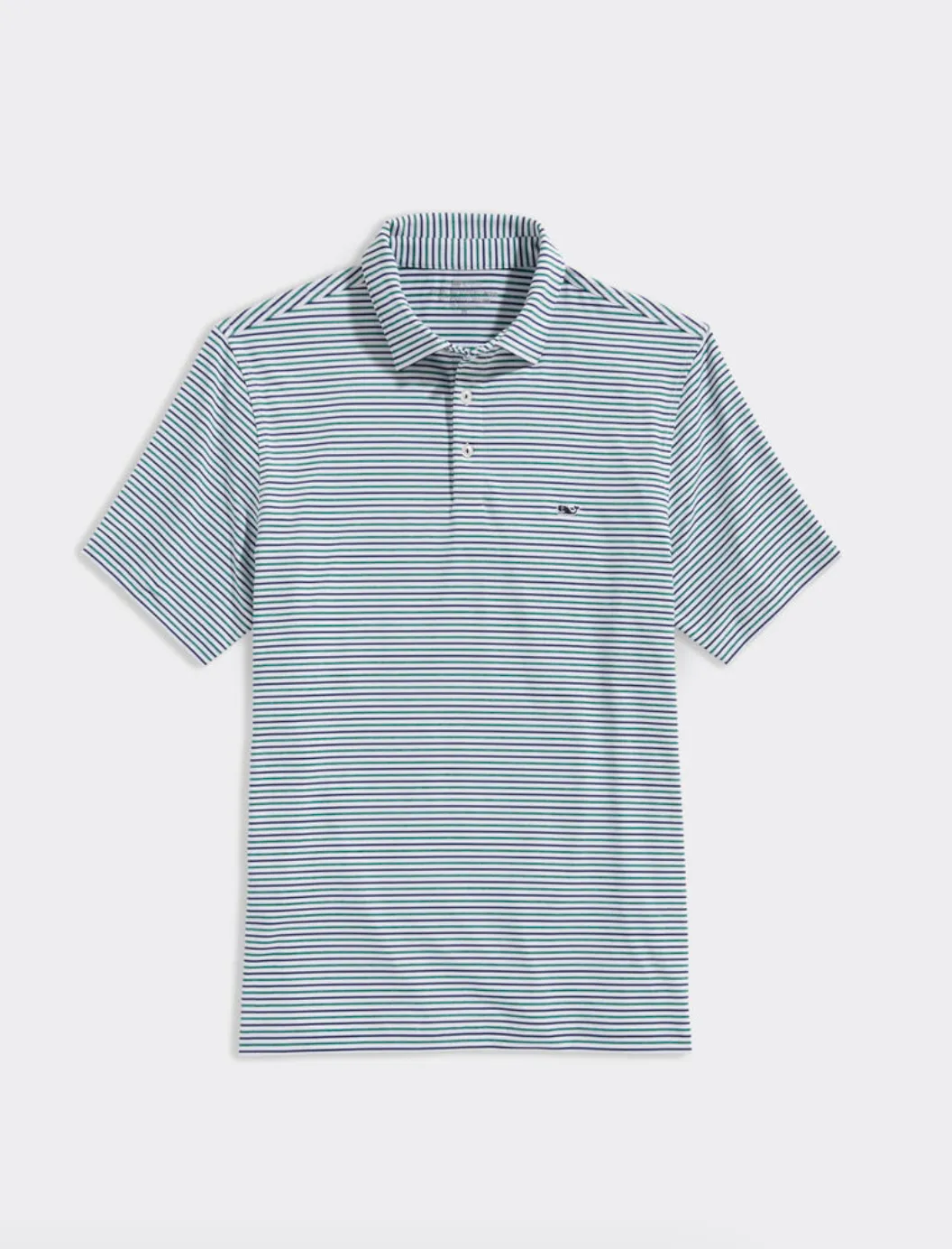 Bradley Tri Stripe Sankaty Polo  Turf Green