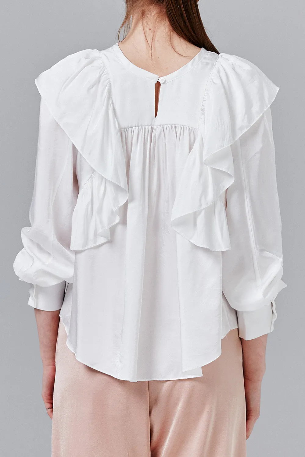 Bridget Satin Ruffle Top