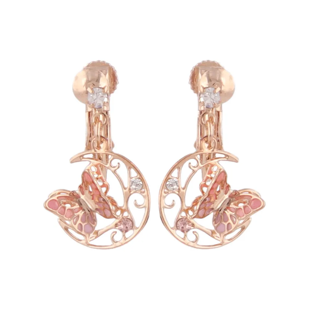 Butterfly Moon Clip On Earrings