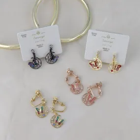 Butterfly Moon Clip On Earrings