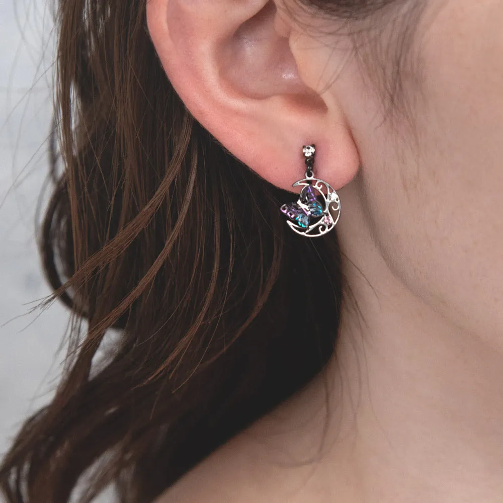 Butterfly Moon Clip On Earrings
