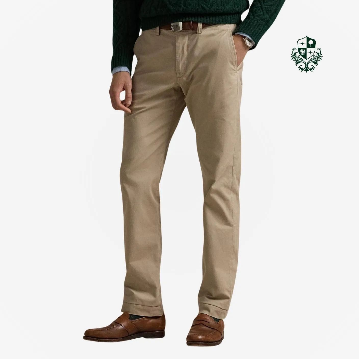 Calça Tradicional Chino com Bolço Faca Sarja