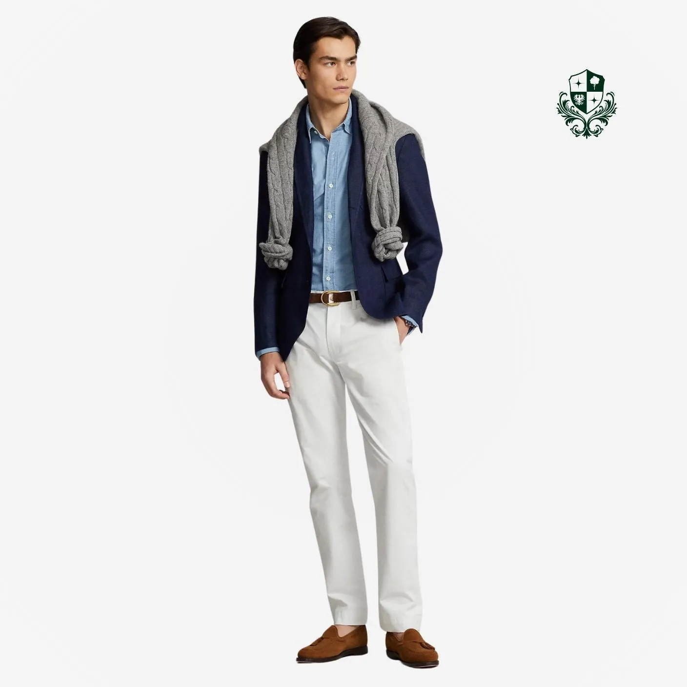 Calça Tradicional Chino com Bolço Faca Sarja