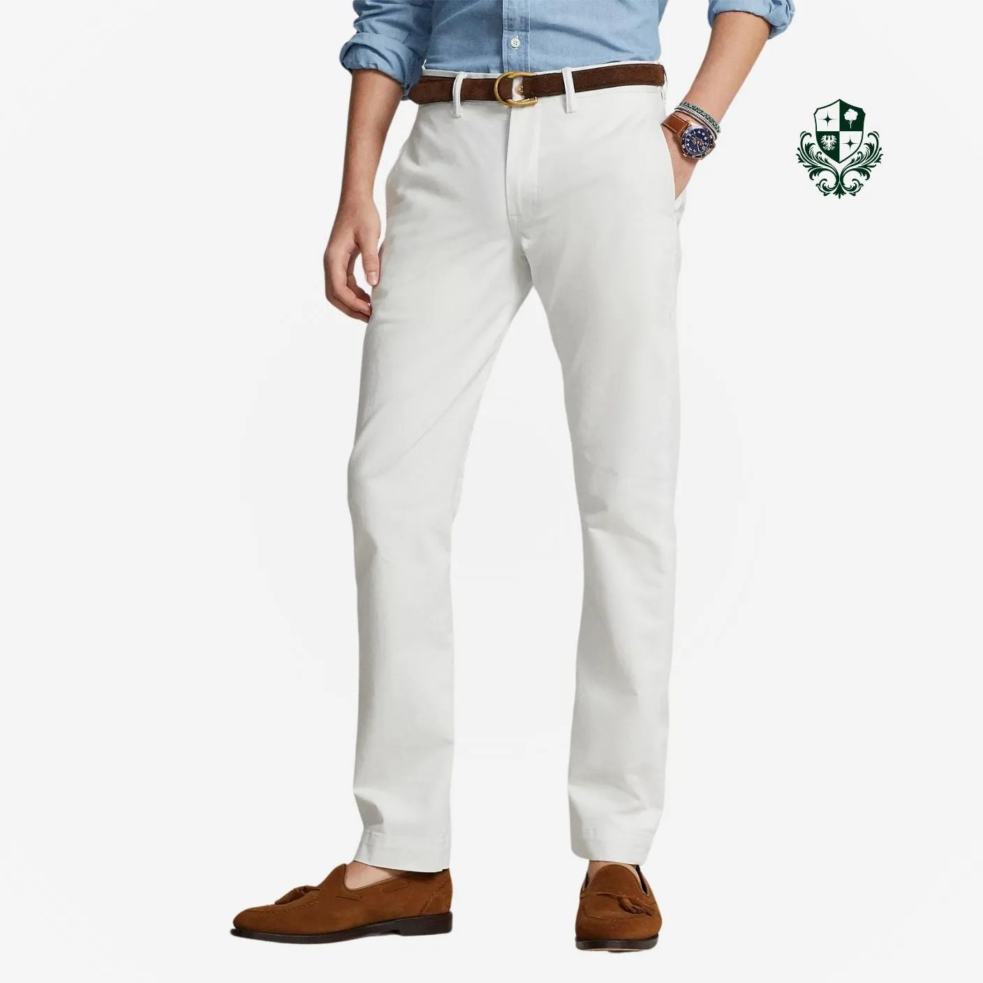 Calça Tradicional Chino com Bolço Faca Sarja