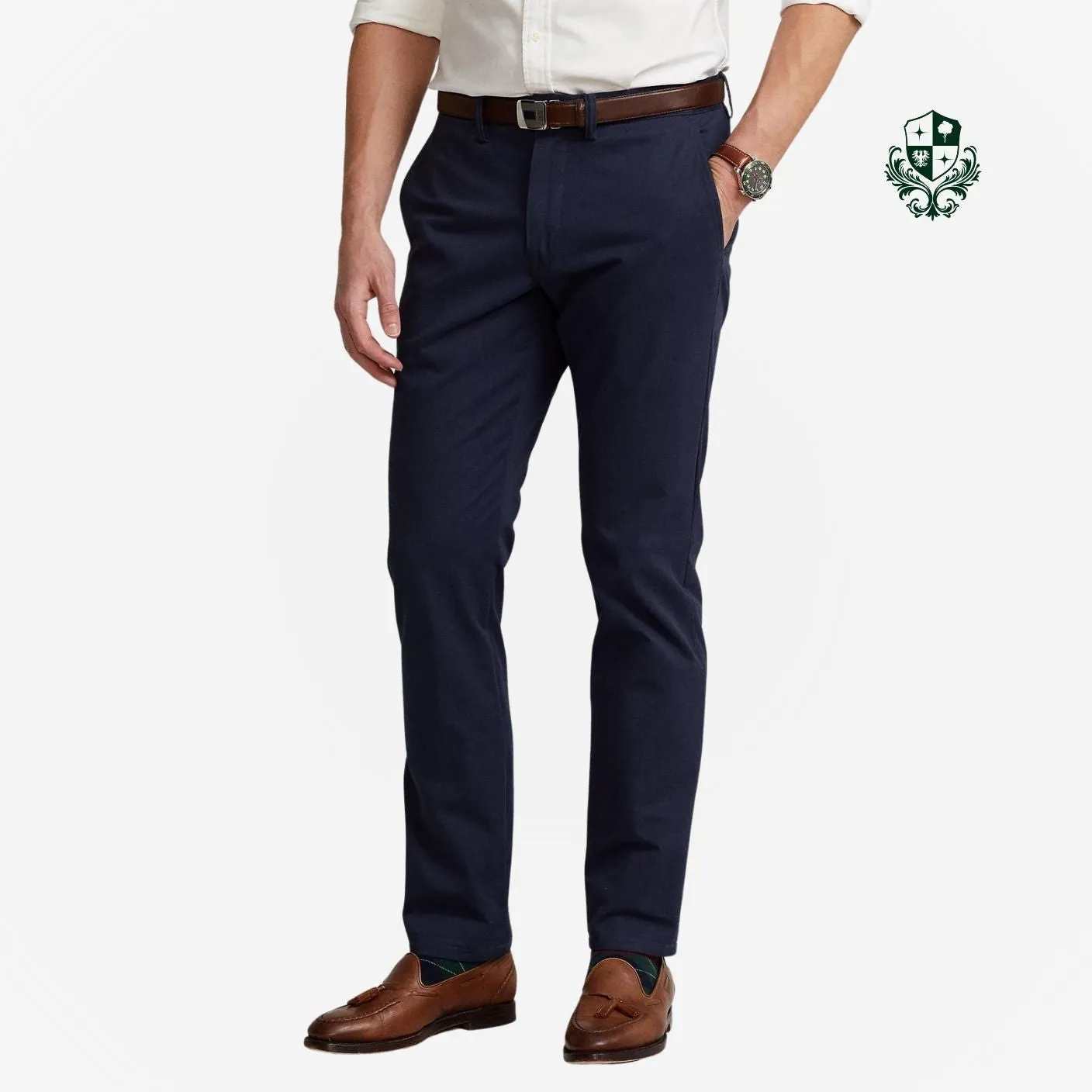 Calça Tradicional Chino com Bolço Faca Sarja