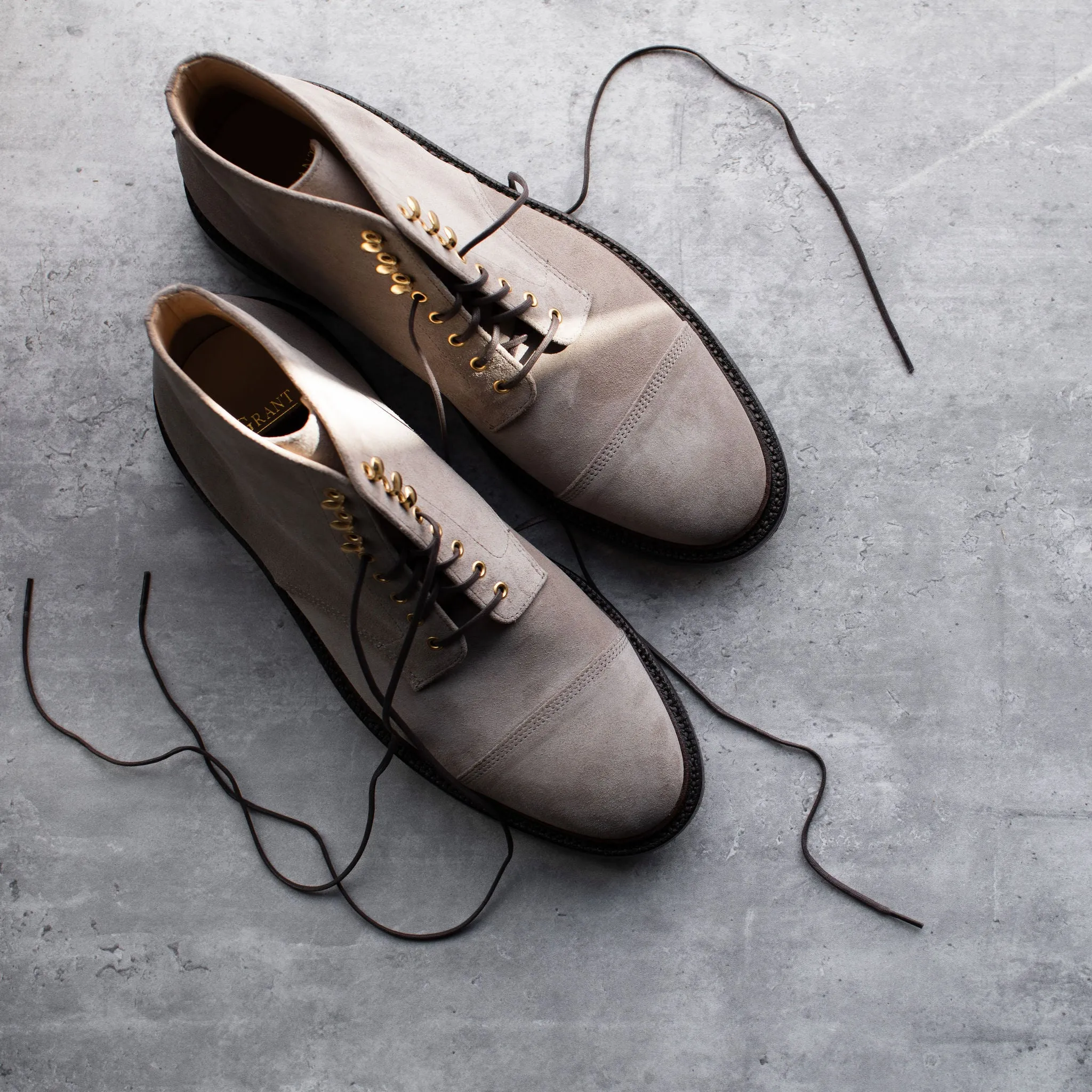 Cap Toe Boot Taupe Suede