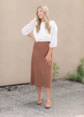 Caramel Suede Aline Skirt