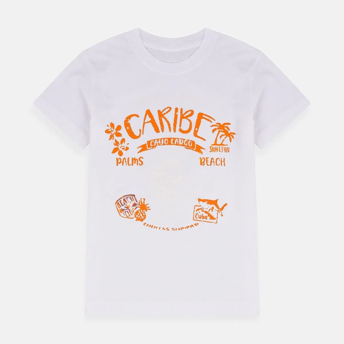Cayo Cargo Orange White Shirt 7753