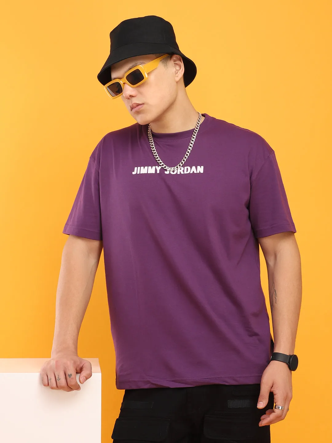 Censored Oversized Purple T-Shirt
