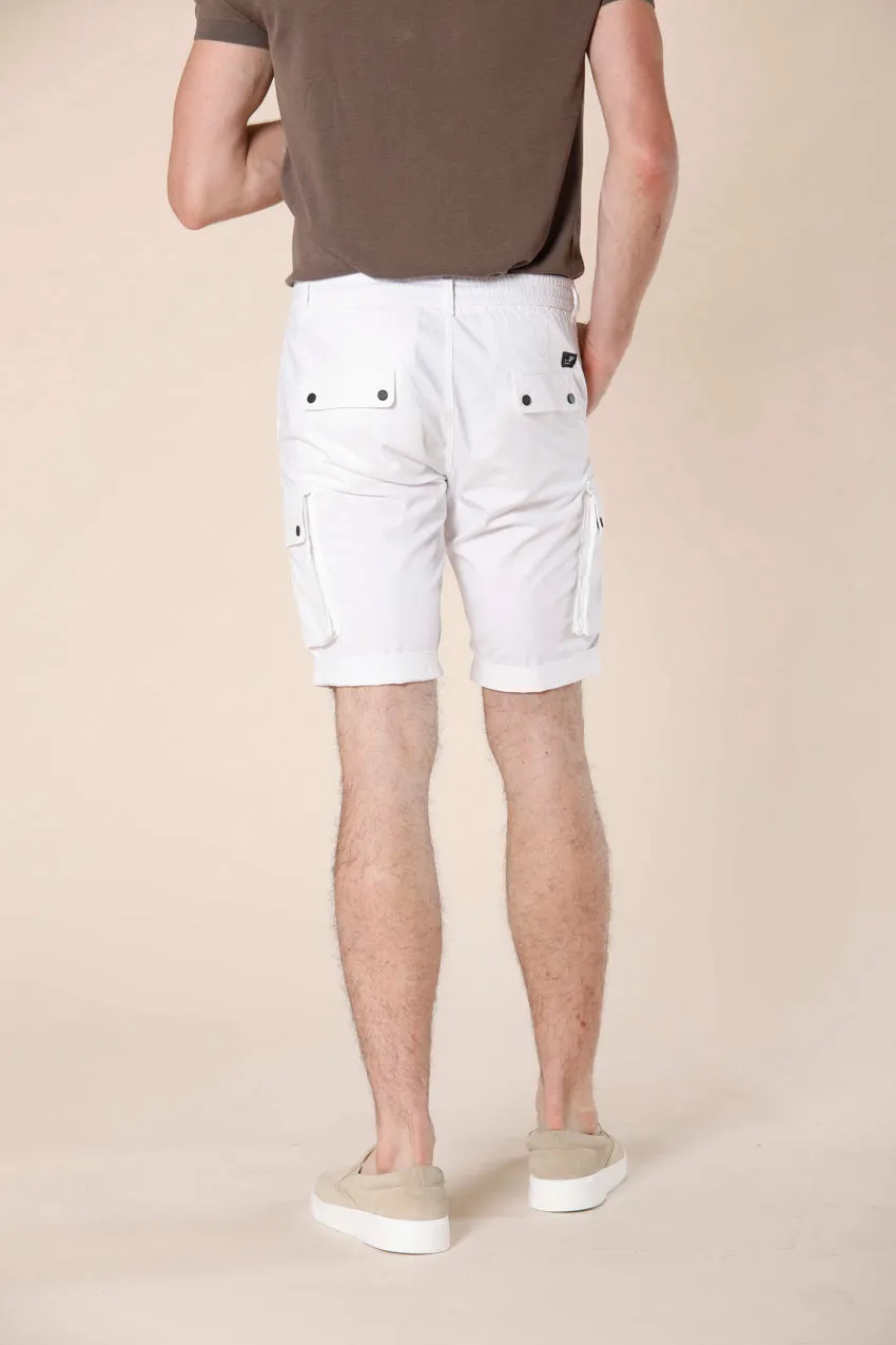 Chile Athleisure bermuda cargo uomo in gabardina stretch carrot fit