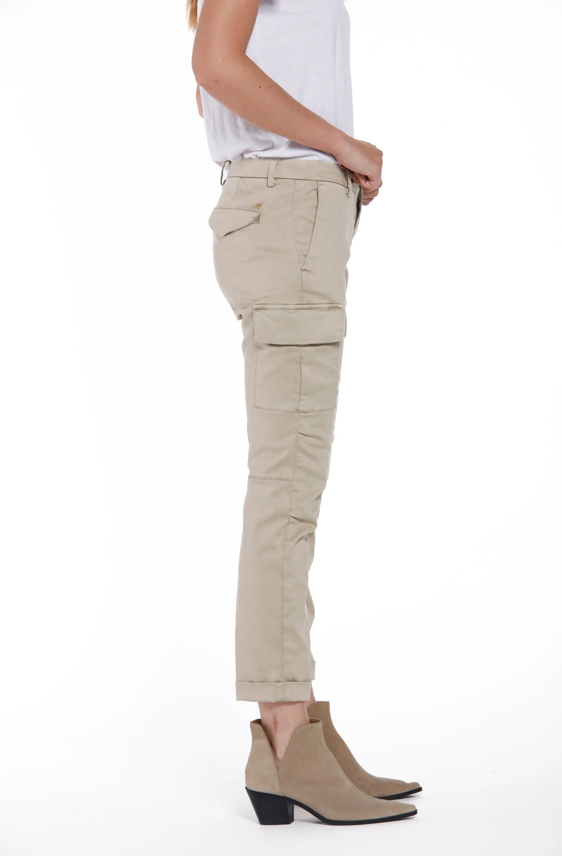 Chile City pantalone cargo donna in raso stretch icon washes curvy