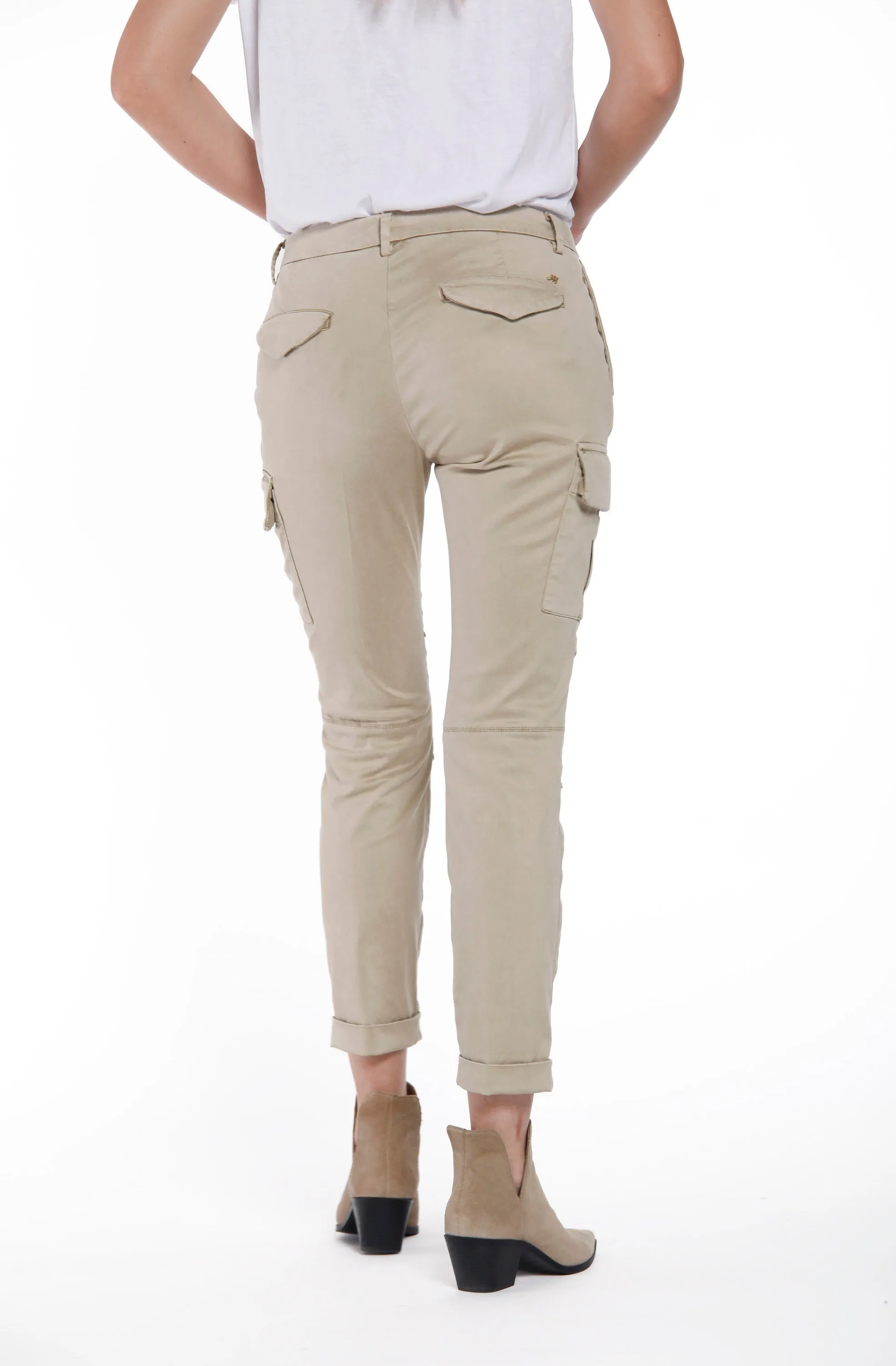 Chile City pantalone cargo donna in raso stretch icon washes curvy