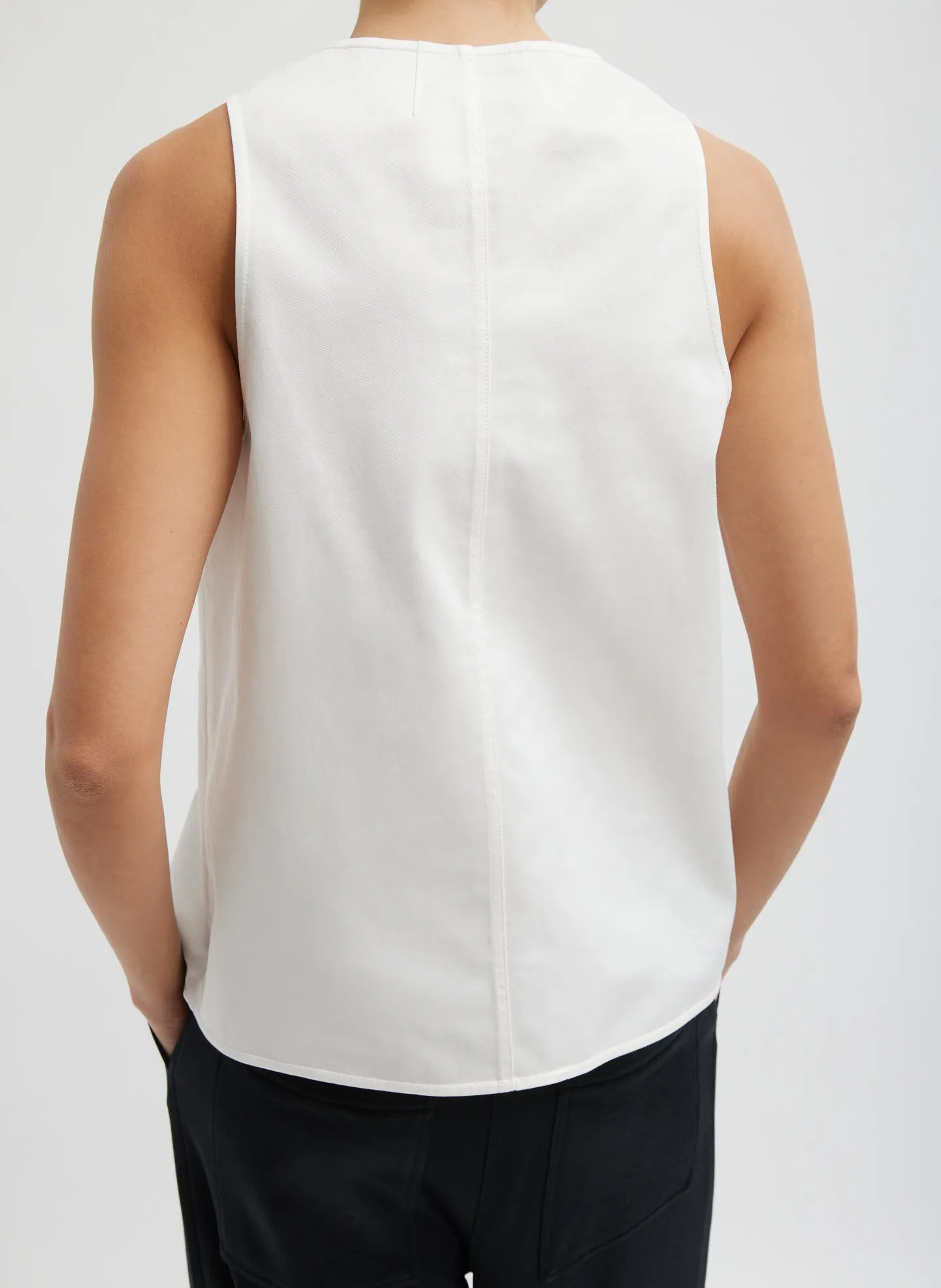 Chino Slit Front Sleeveless Top
