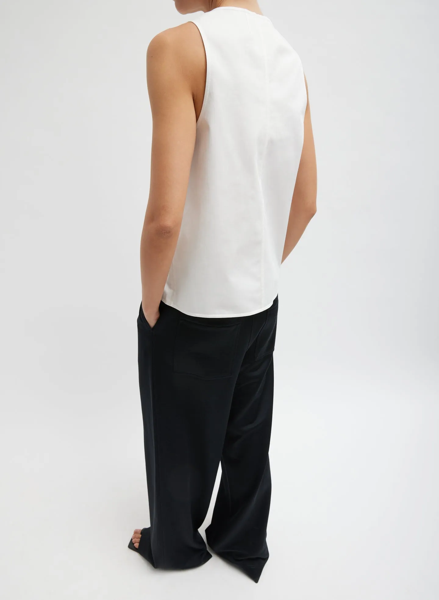 Chino Slit Front Sleeveless Top