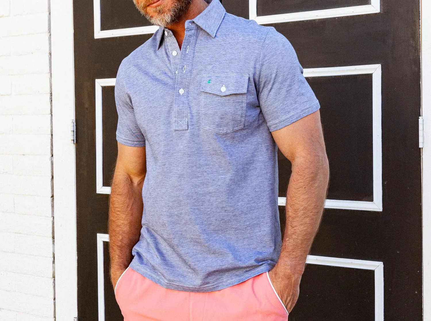 Classic Players Shirt - Navy Microstripe