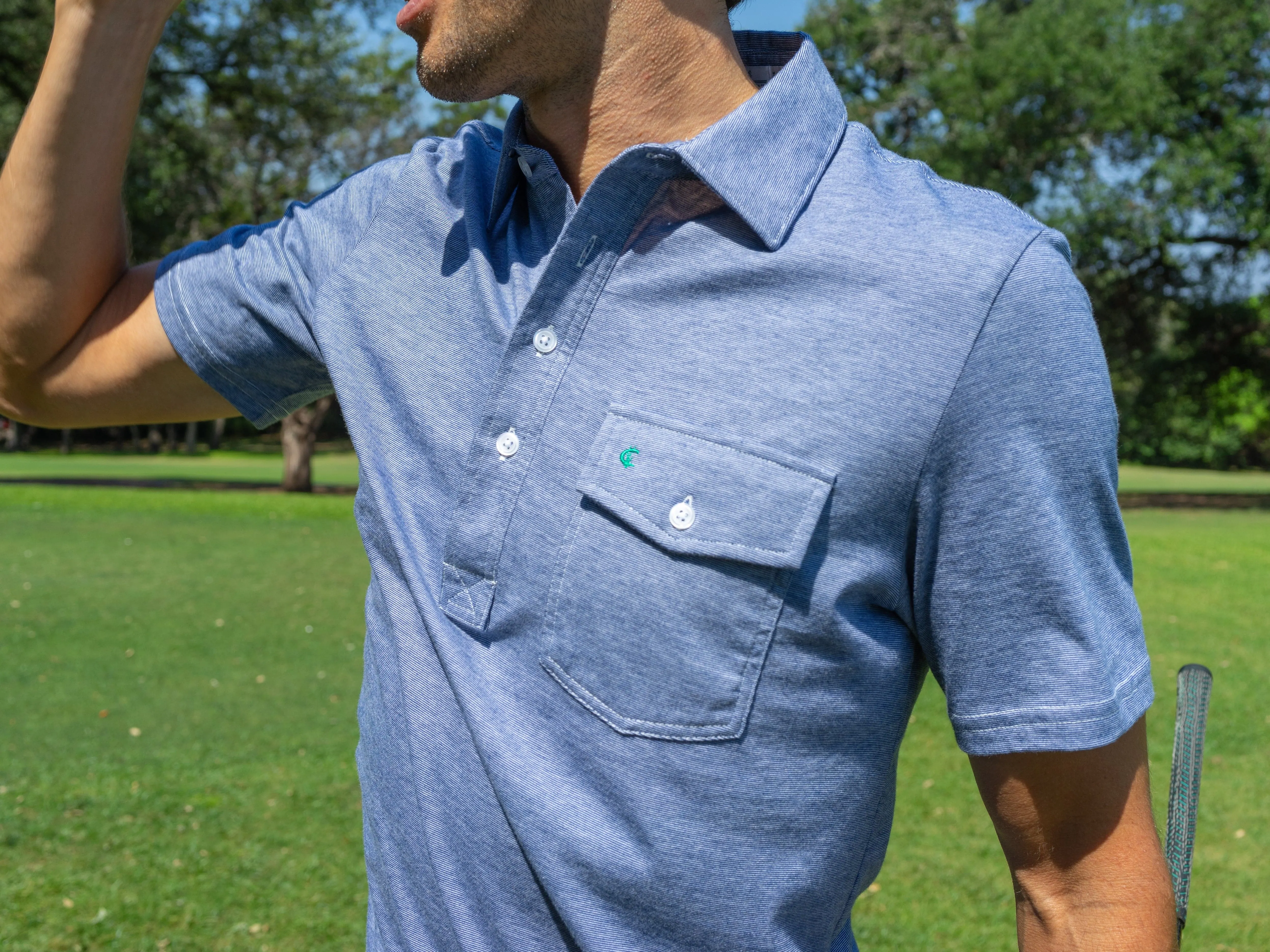 Classic Players Shirt - Navy Microstripe