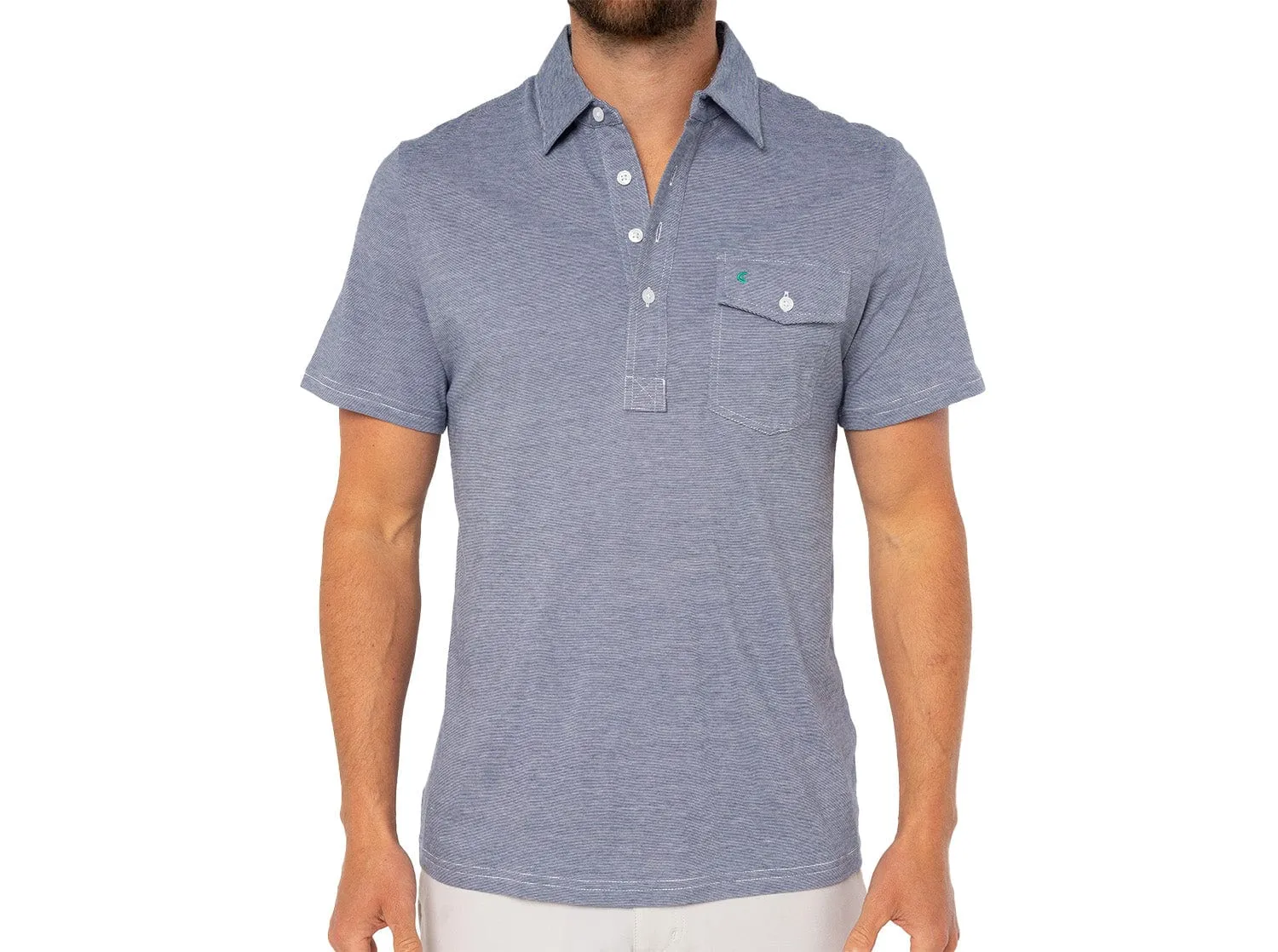Classic Players Shirt - Navy Microstripe