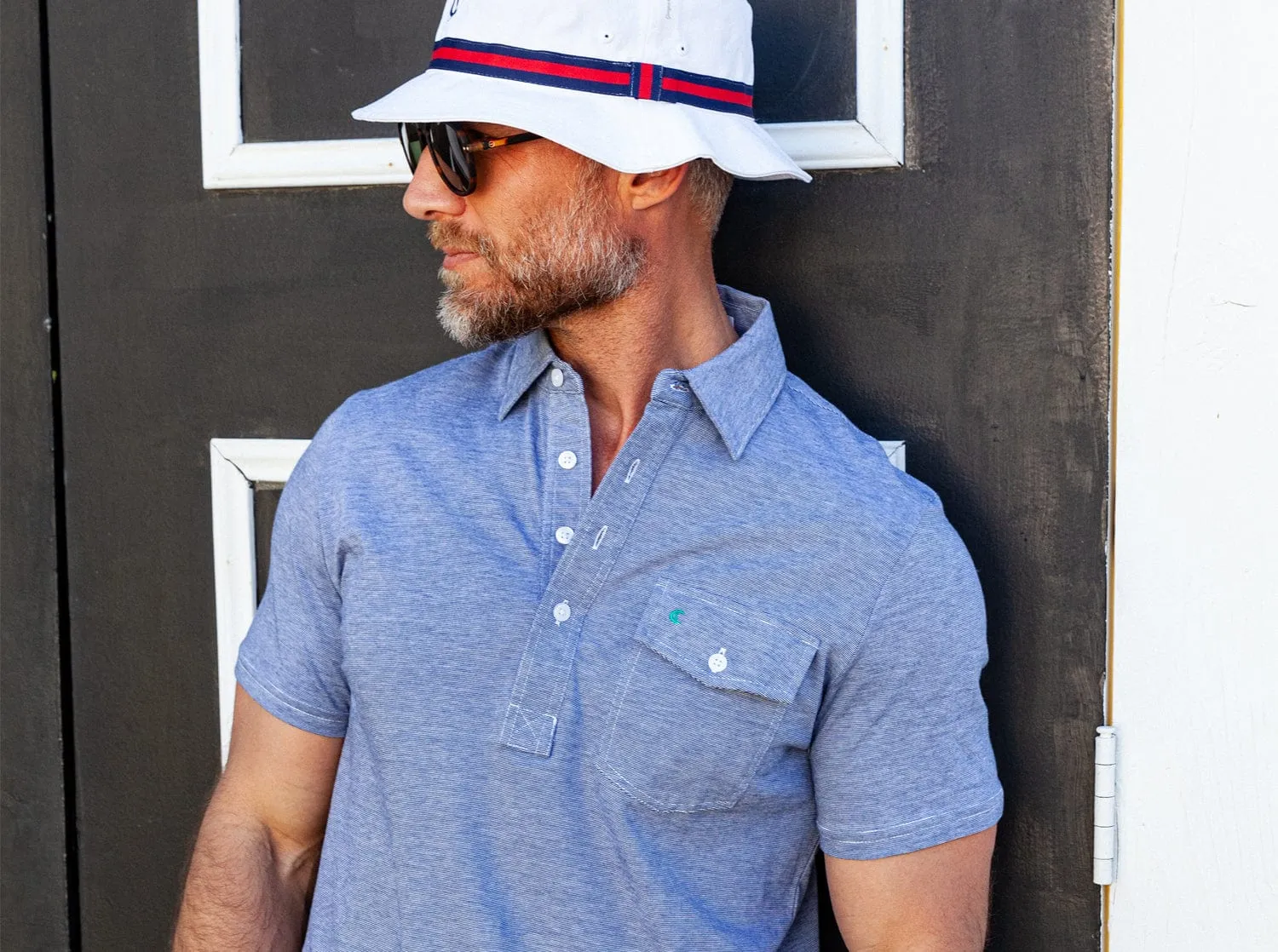 Classic Players Shirt - Navy Microstripe